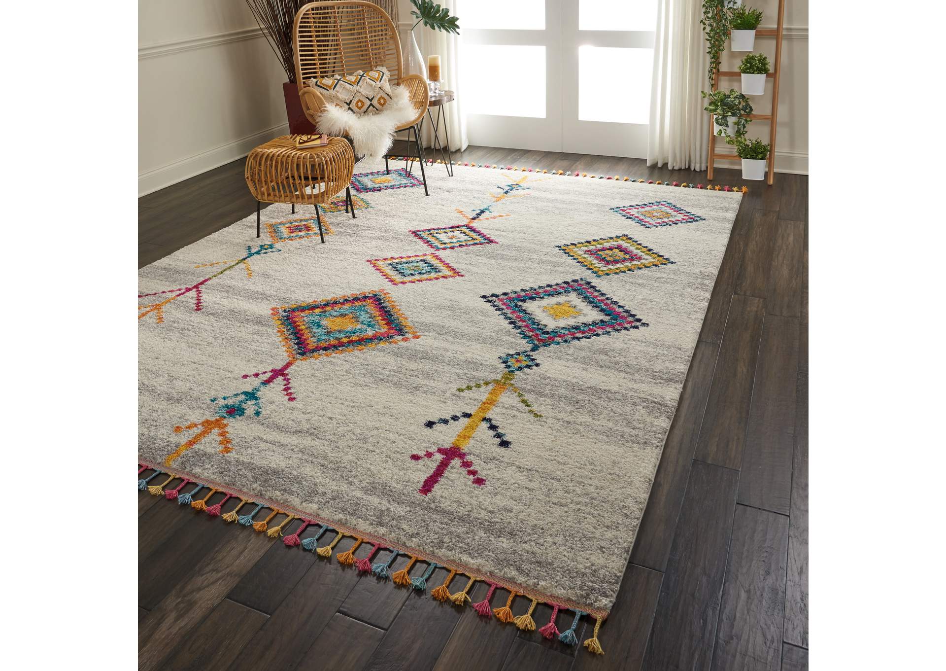 Nourison Nomad NMD04 Grey Multicolor 8'x11' Oversized Rug,Nourison