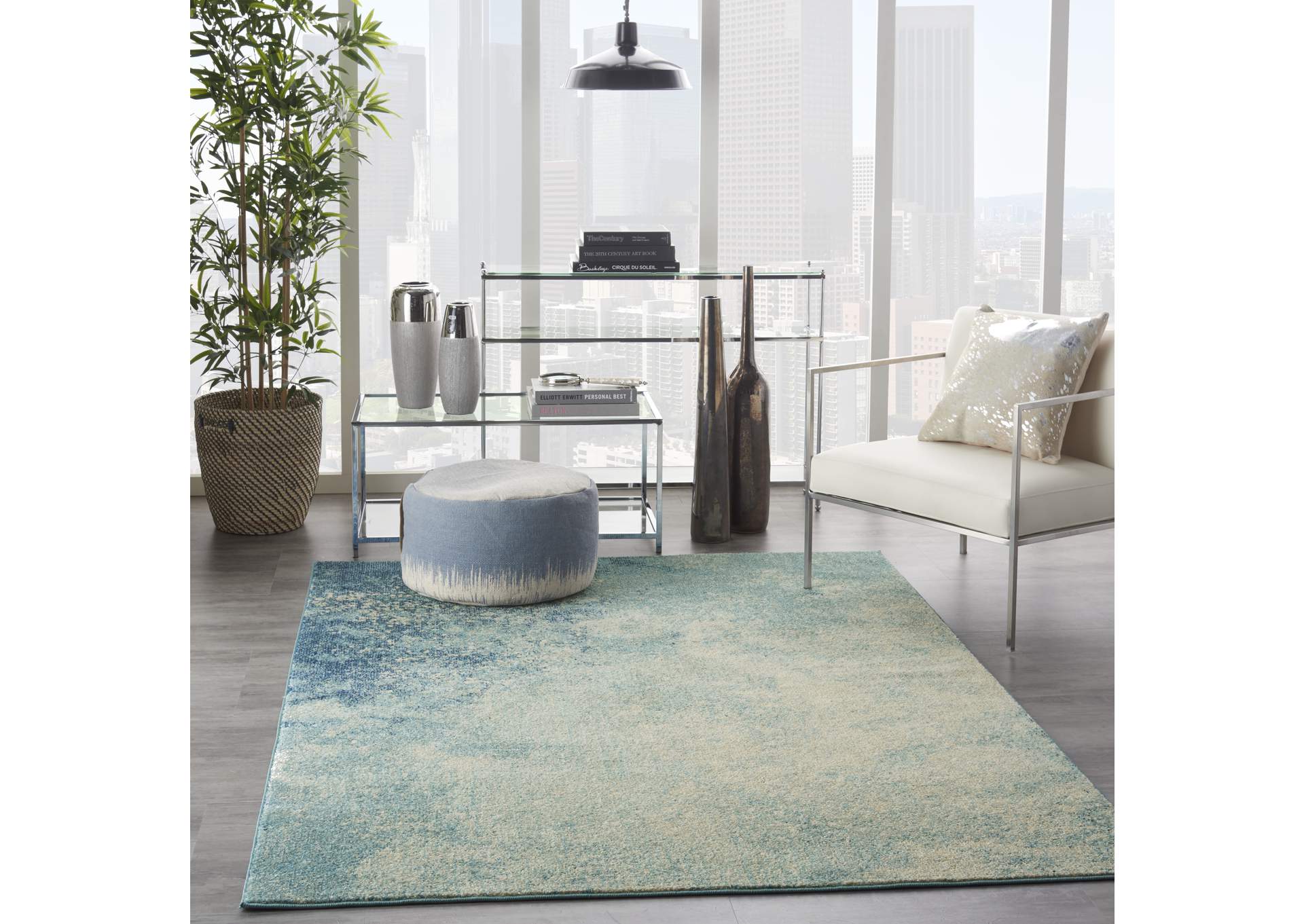 Nourison Passion 4' x 6' Navy Light Blue Area Rug,Nourison