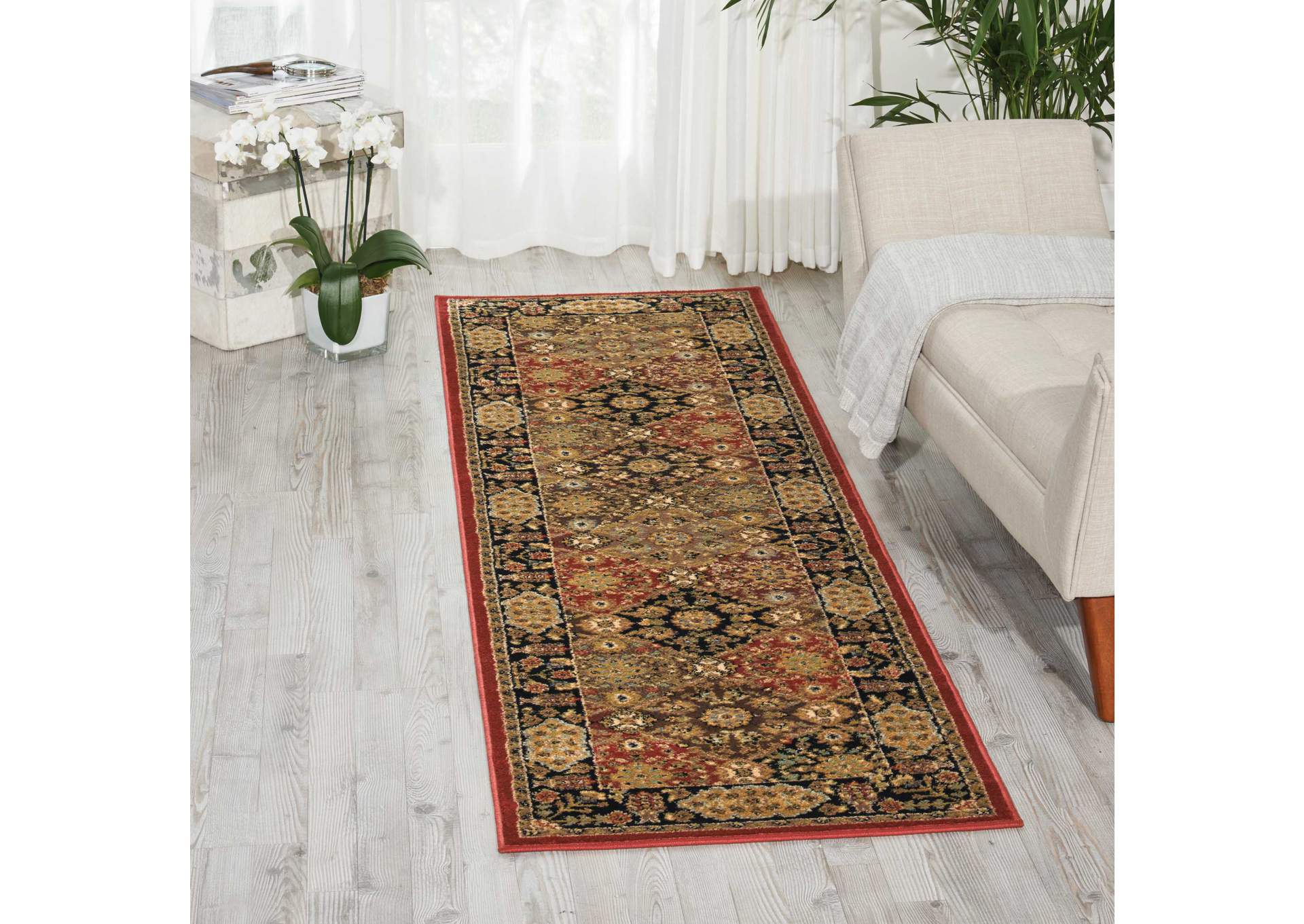 Nourison Delano DEL03 Multicolor 8' Runner Hallway Rug,Nourison