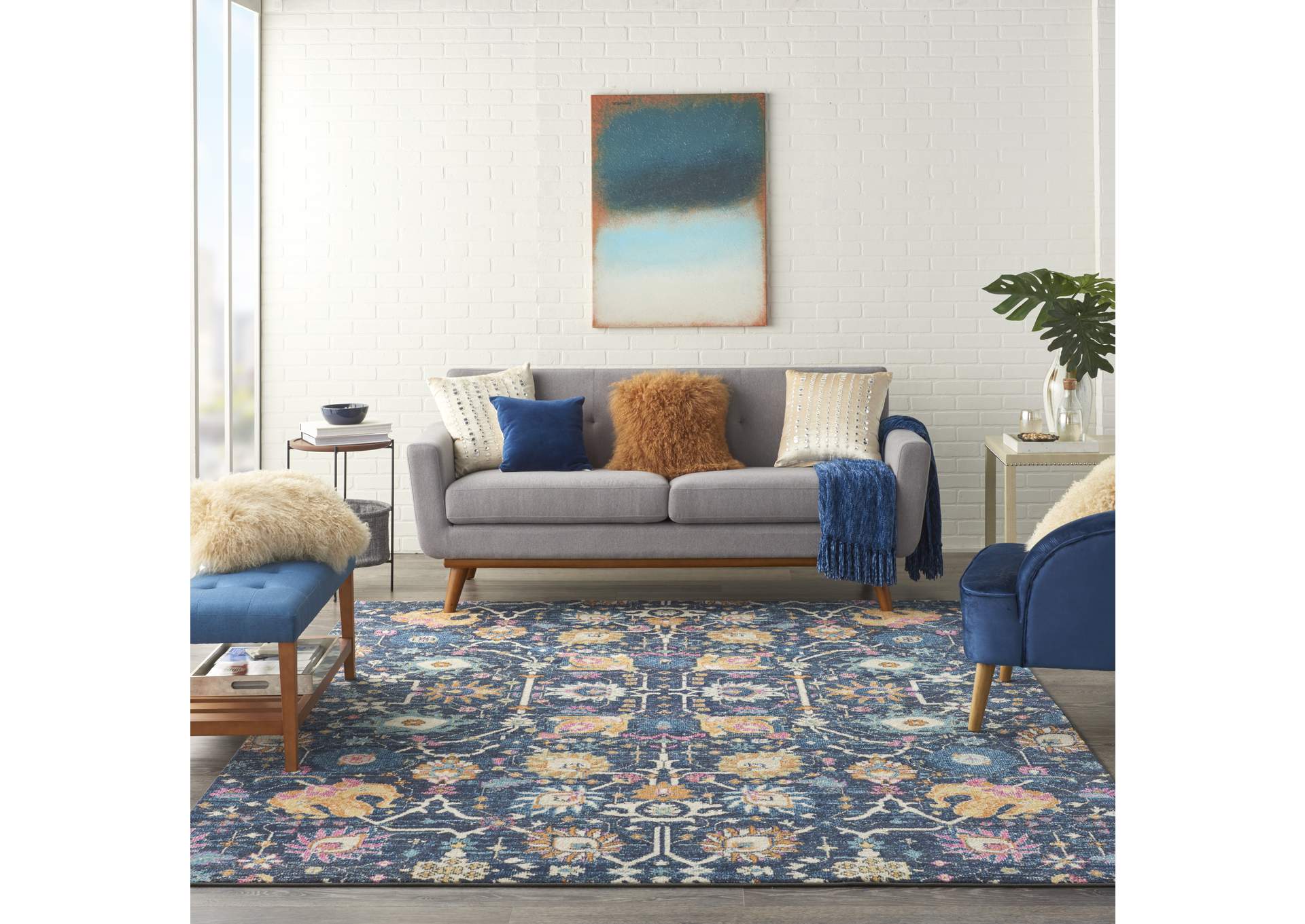 Nourison Passion 8' x 10' Navy and Blue Area Rug,Nourison