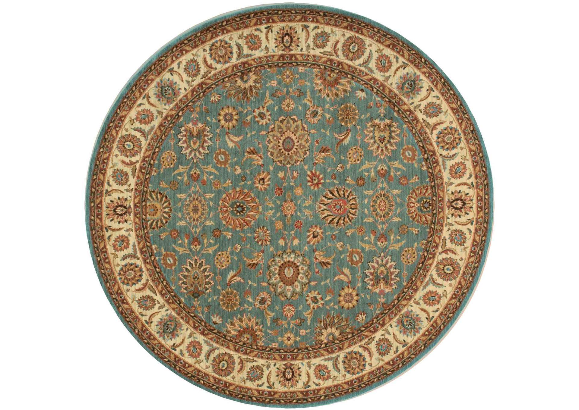 Nourison Living Treasures LI05 Blue 8' Round Rug,Nourison