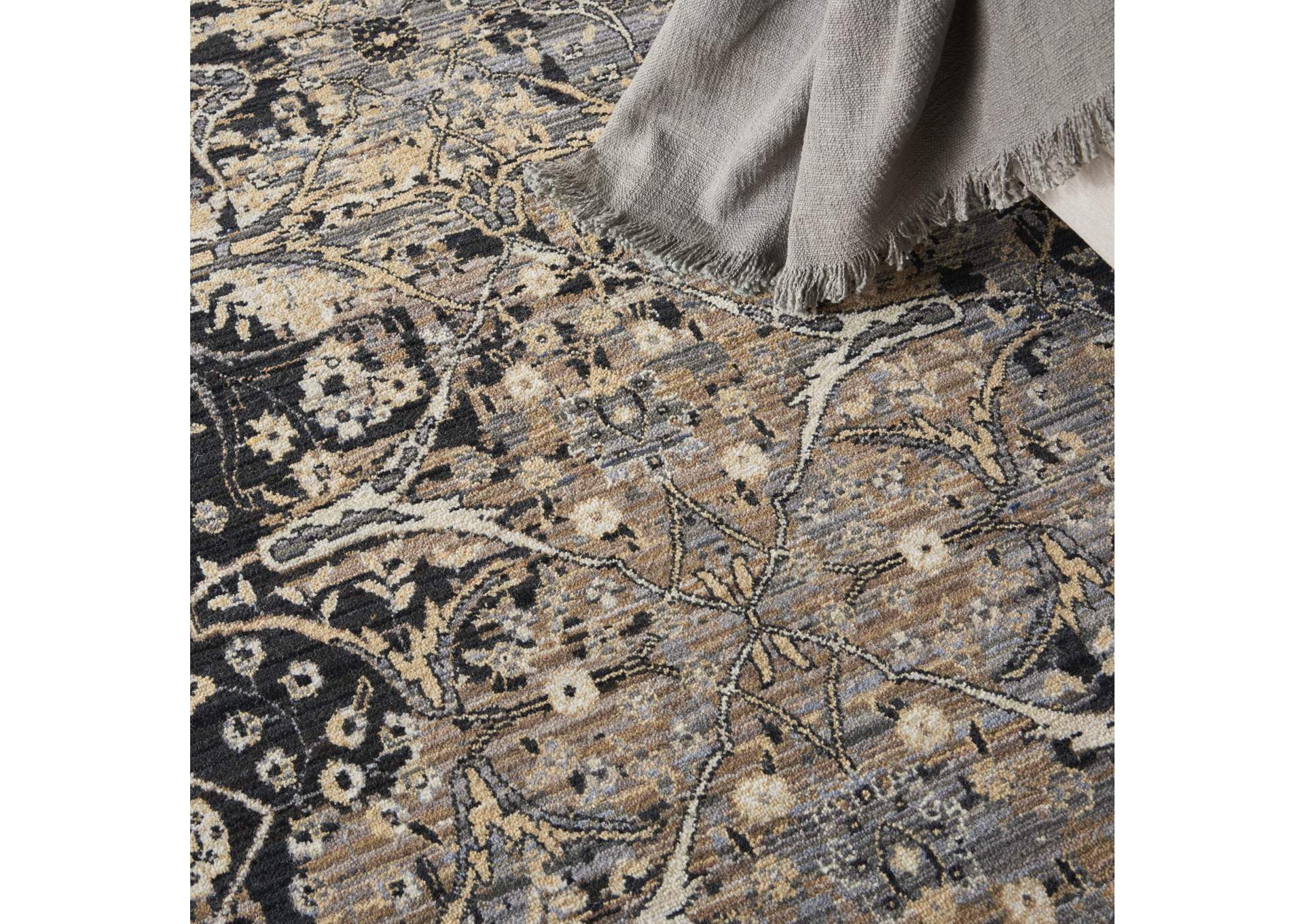 Nourison Majestic 8'x10' Charcoal Grey Vintage Area Rug,Nourison