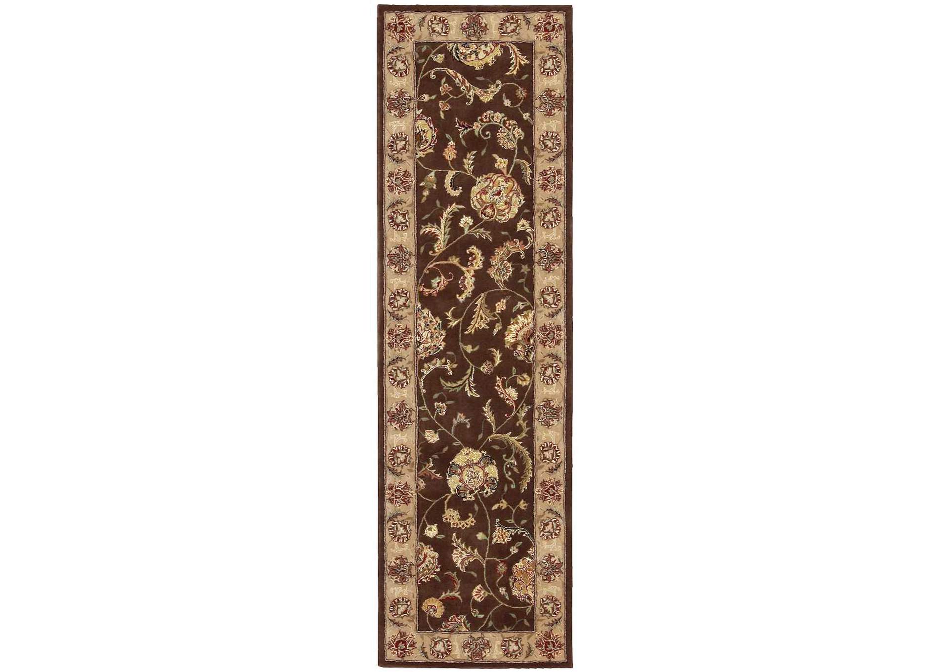 Nourison 2000 2206 Brown 8' Runner Area Rug,Nourison