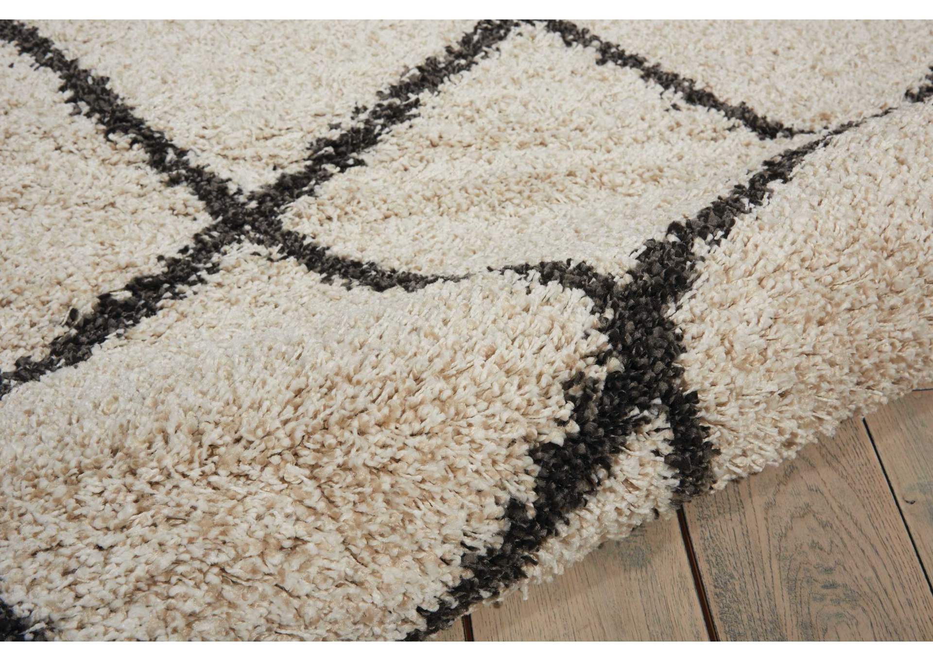 Nourison Brisbane BRI08 White and Black 5'x7' Area Rug,Nourison