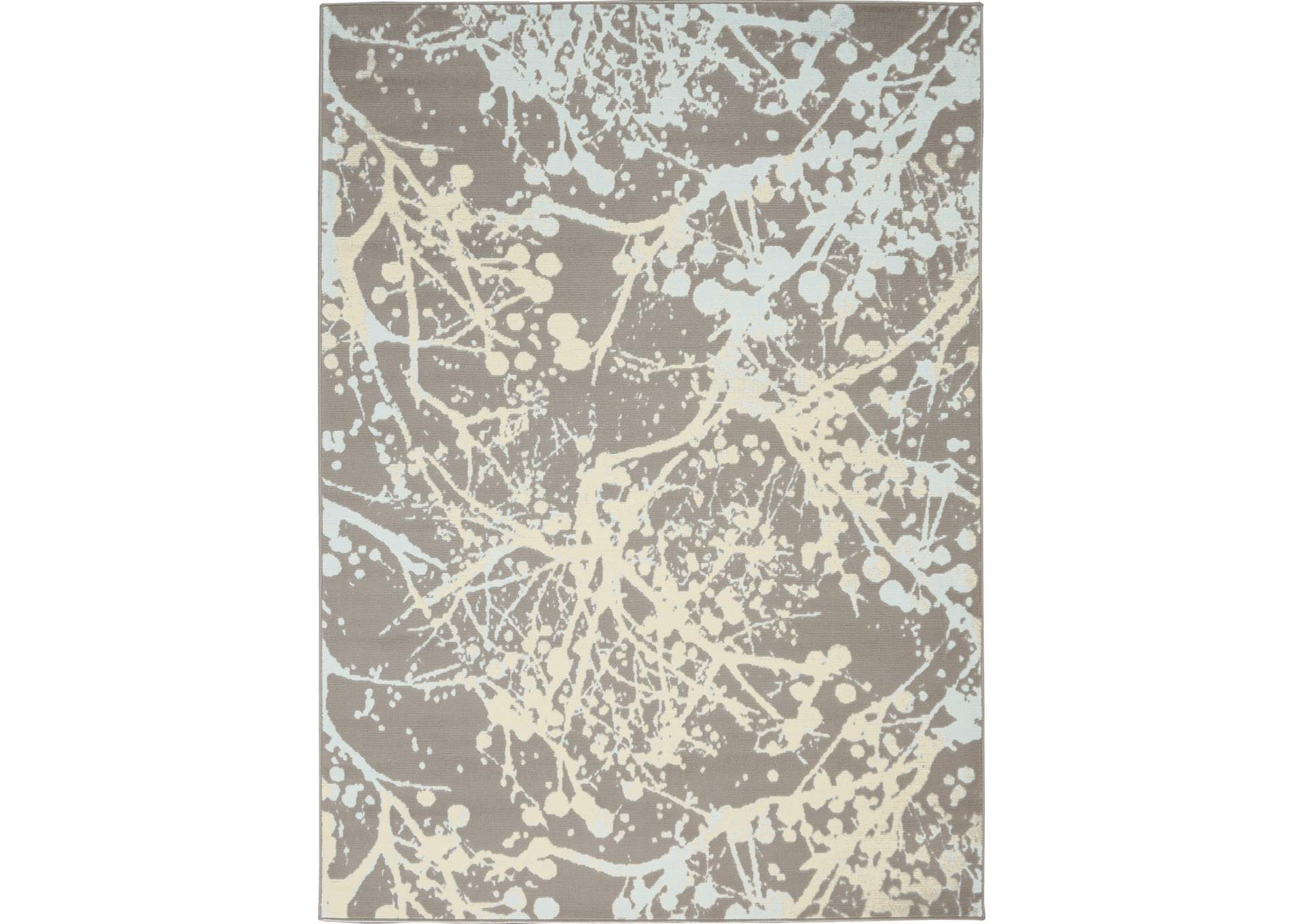 Nourison Jubilant JUB12 Grey and Blue 6'x9' Contemporary Area Rug,Nourison