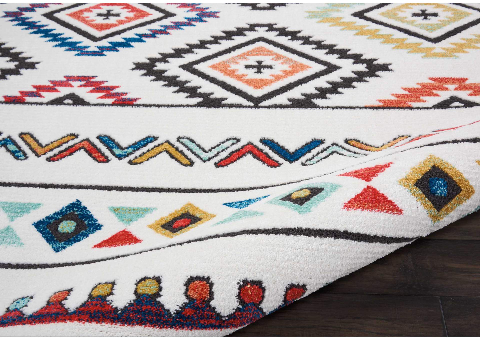 Nourison South Western NAV06 White Multicolor 8'x11' Oversized Rug,Nourison
