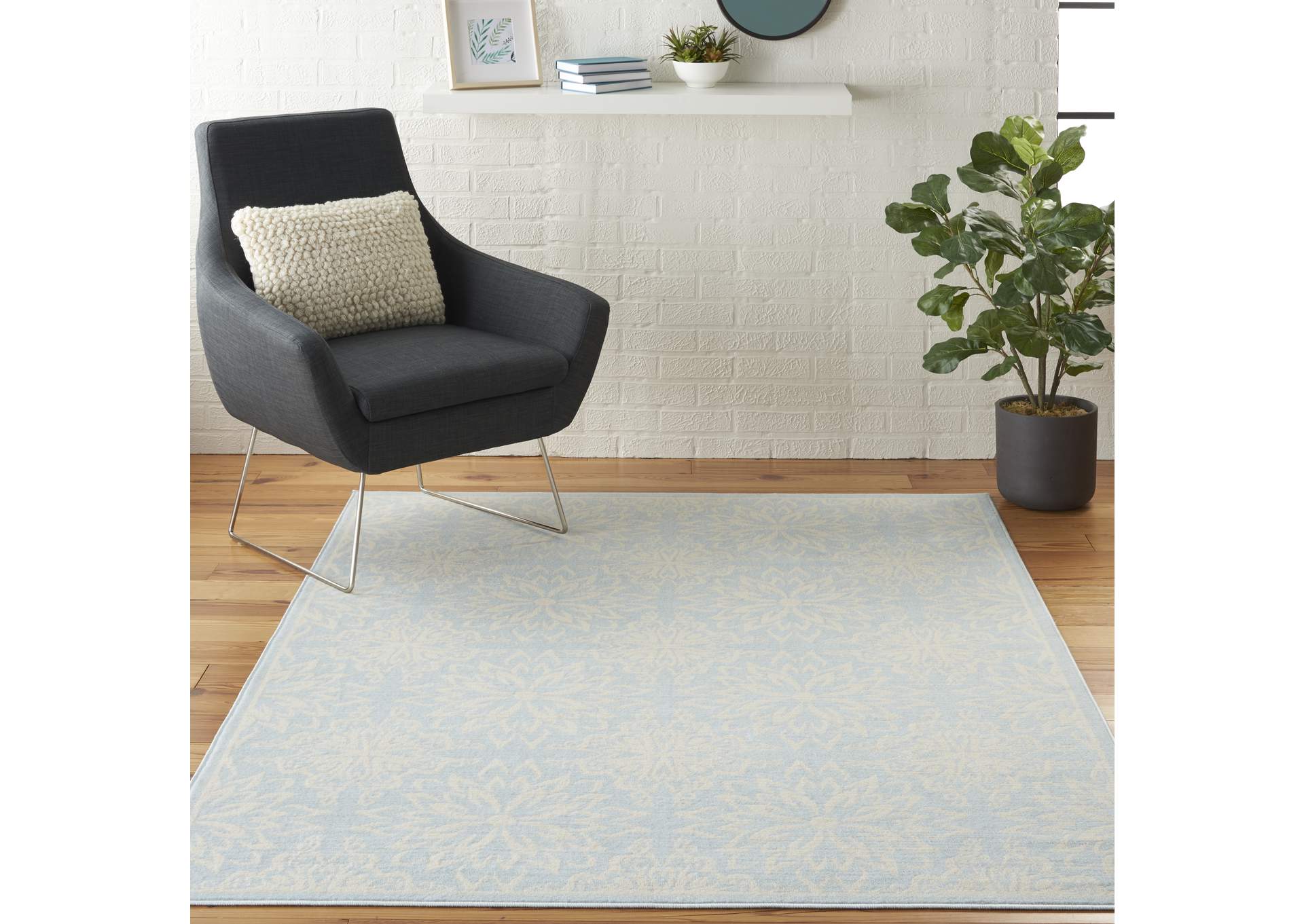 Nourison Jubilant JUB06 Light Blue 5'x7' Beach Area Rug,Nourison