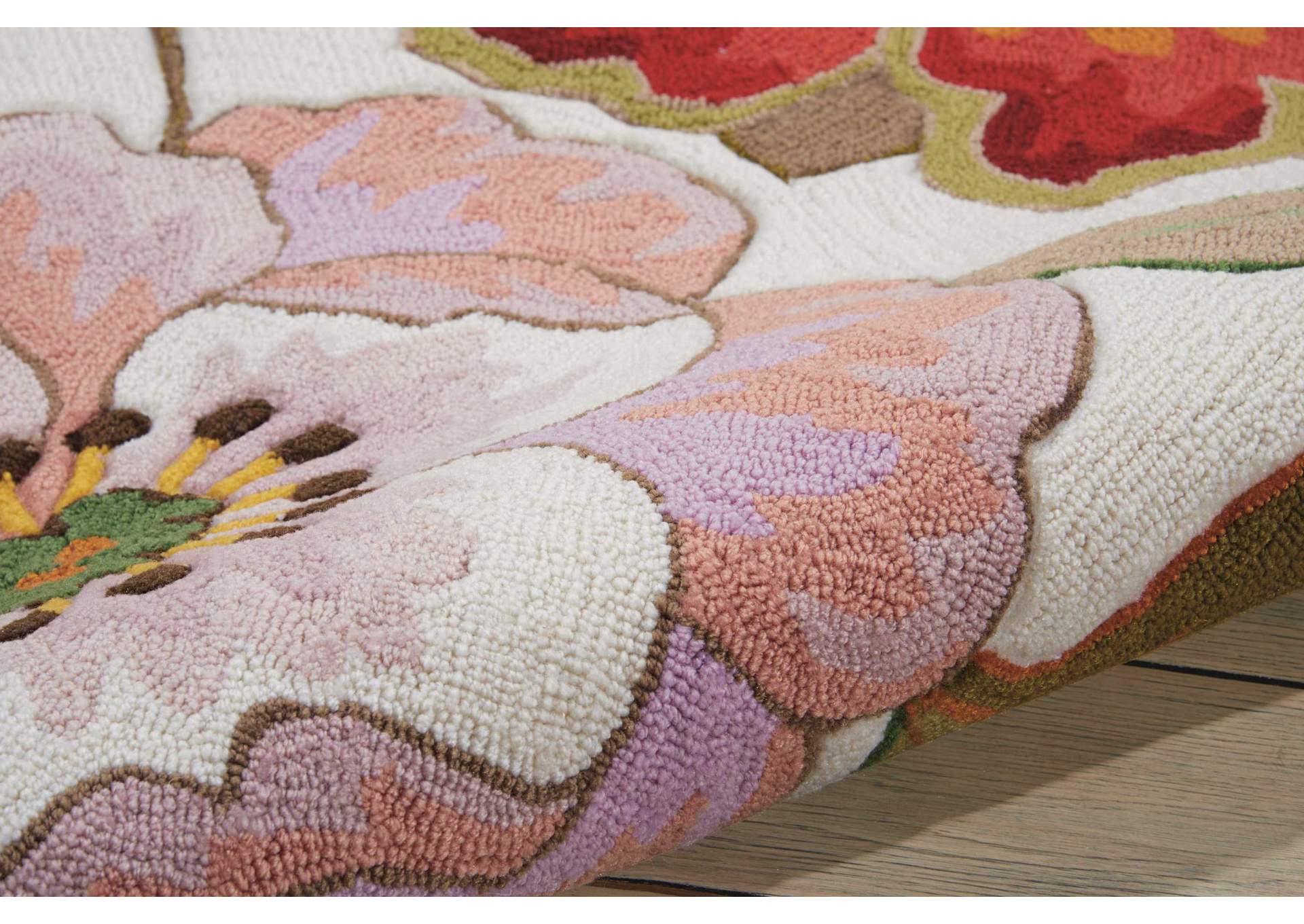 Nourison Fantasy FA18 White Multicolor 4'x6' Area Rug,Nourison