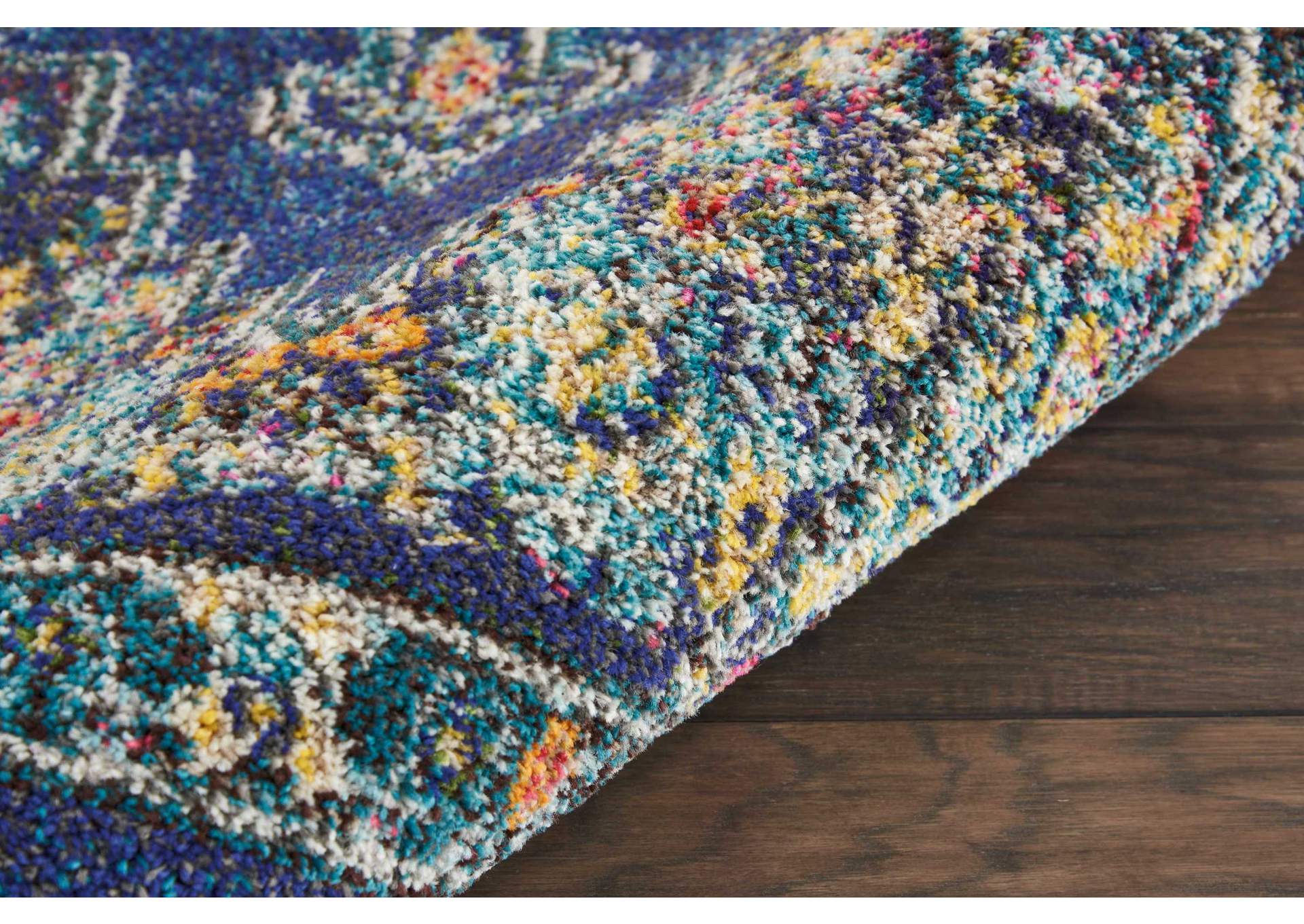 Nourison Passionate PST01 Dark Blue Multicolor 8' Runner Hallway Rug,Nourison