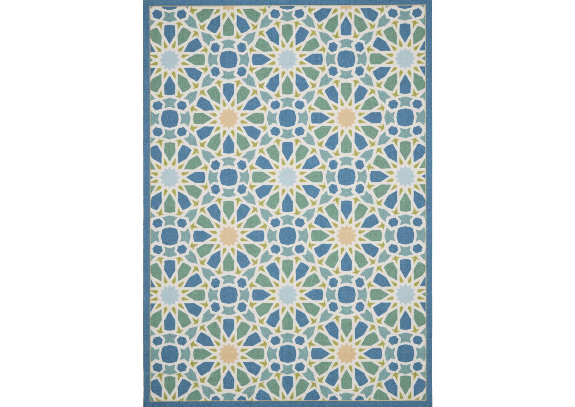 Waverly Sun N Shade SND29 Blue 4'x6' Area Rug,Nourison