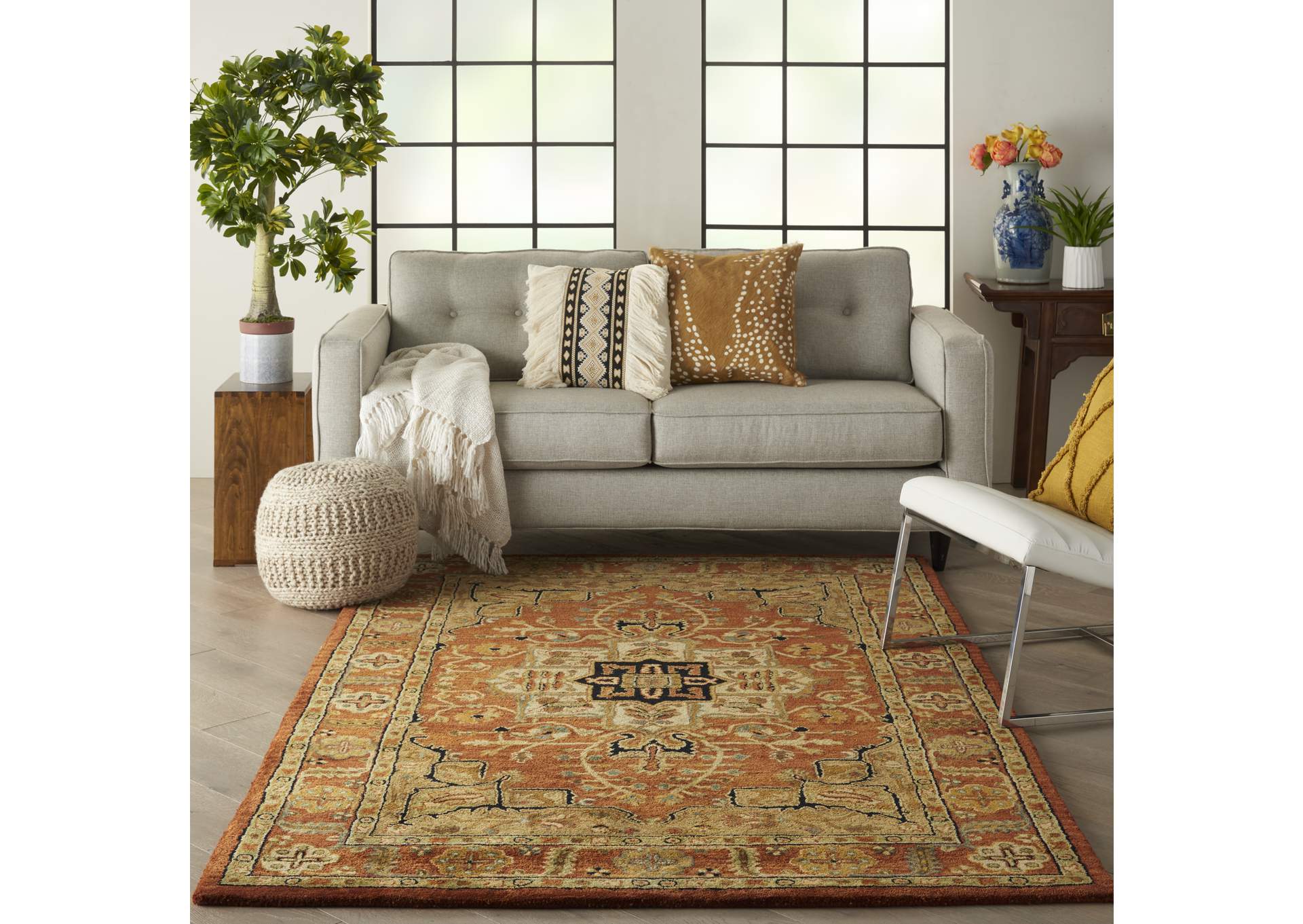 Nourison Jaipur JA33 Red Multicolor 6'x9' Area Rug,Nourison