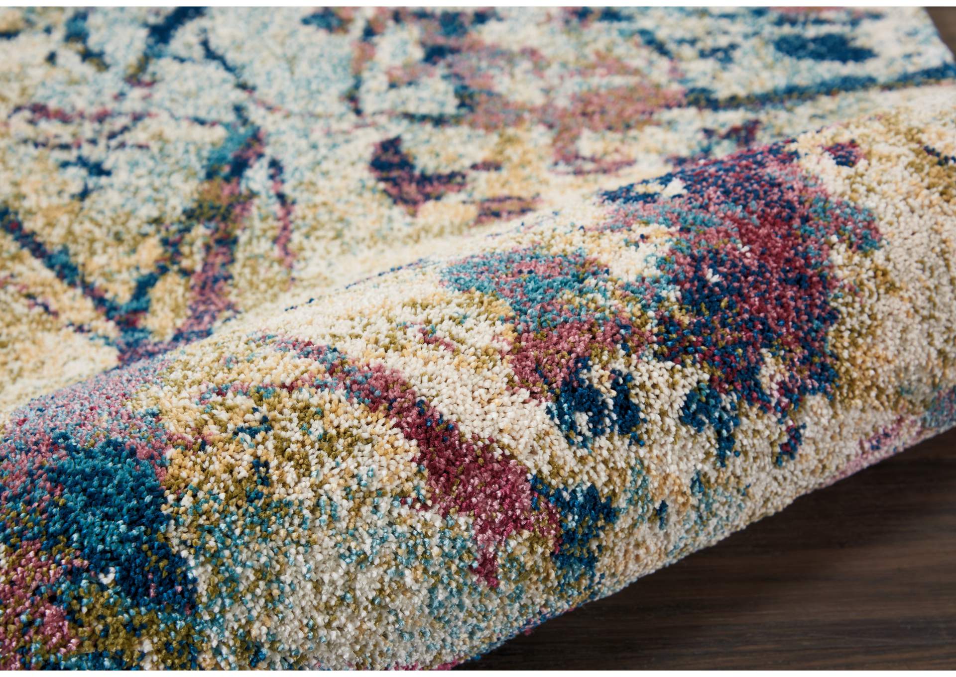 Nourison Fusion FSS10 Multicolor 8' Runner Plush Shag Hallway Rug,Nourison