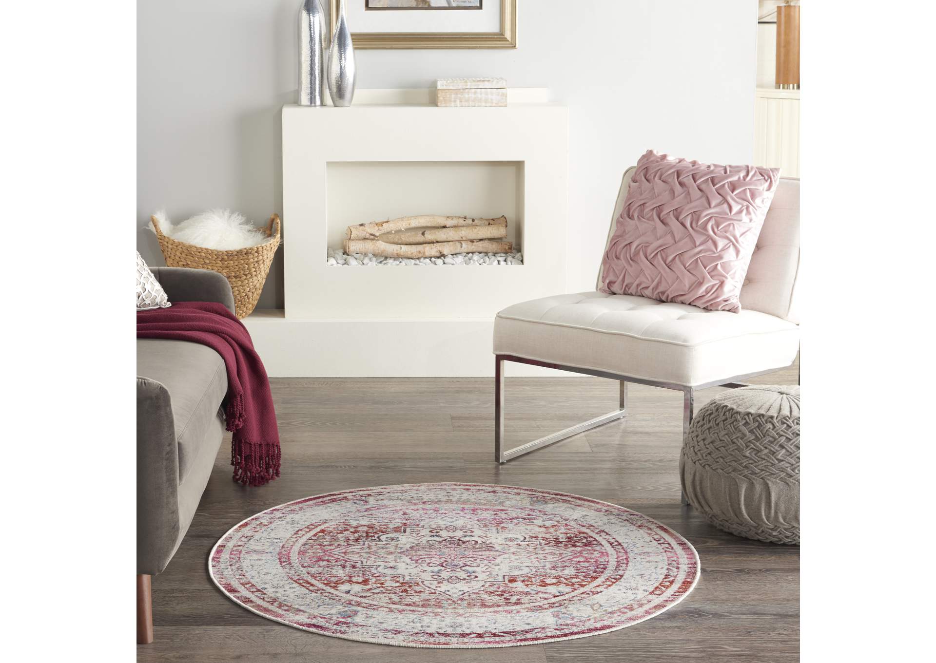 Nourison Vintage Kashan 4' Round Area Rug,Nourison