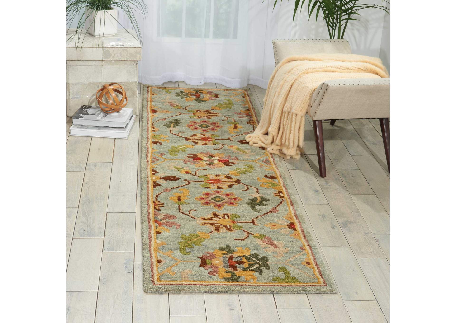 Nourison Tahoe TA13 Green 8' Runner Hallway Rug,Nourison