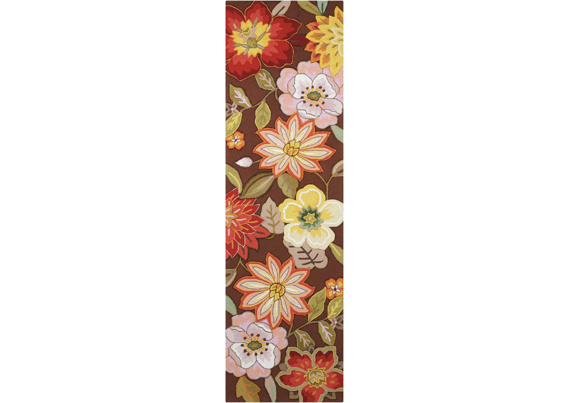 Nourison Fantasy FA18 Brown 8' Runner Hallway Rug,Nourison