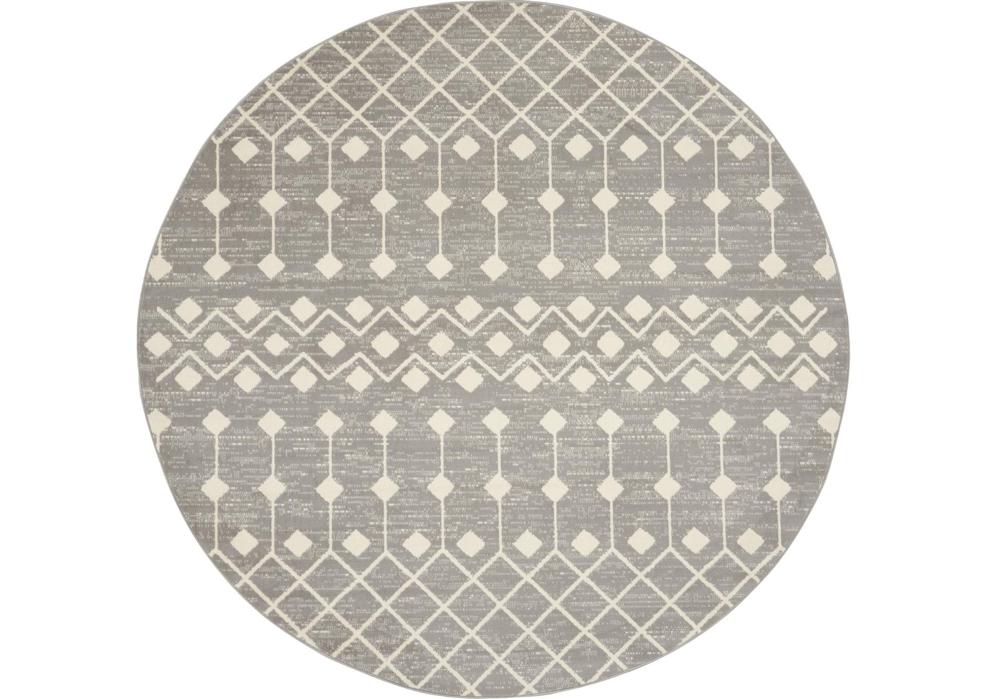 Nourison Grafix 5' Round Grey Area Rug,Nourison
