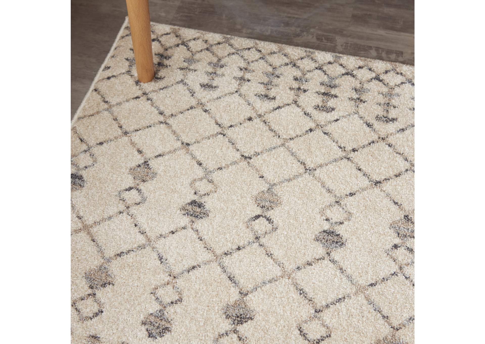 Nourison Palermo 2' x 4' Beige and Grey Distressed Bohemian Area Rug,Nourison