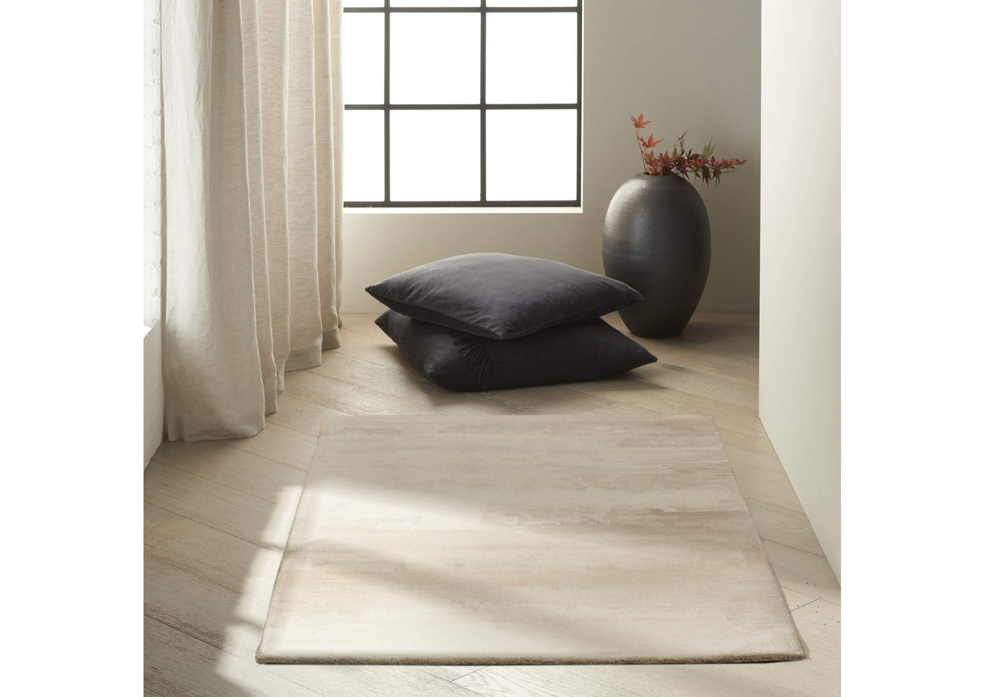 Calvin Klein Home Luster Wash SW14 White 3'x5' Area Rug,Nourison