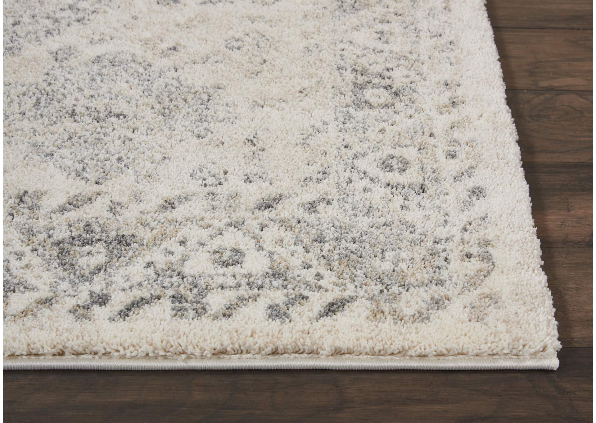 Nourison Fusion FSS11 Grey 4'x6' Farmhouse Area Rug,Nourison