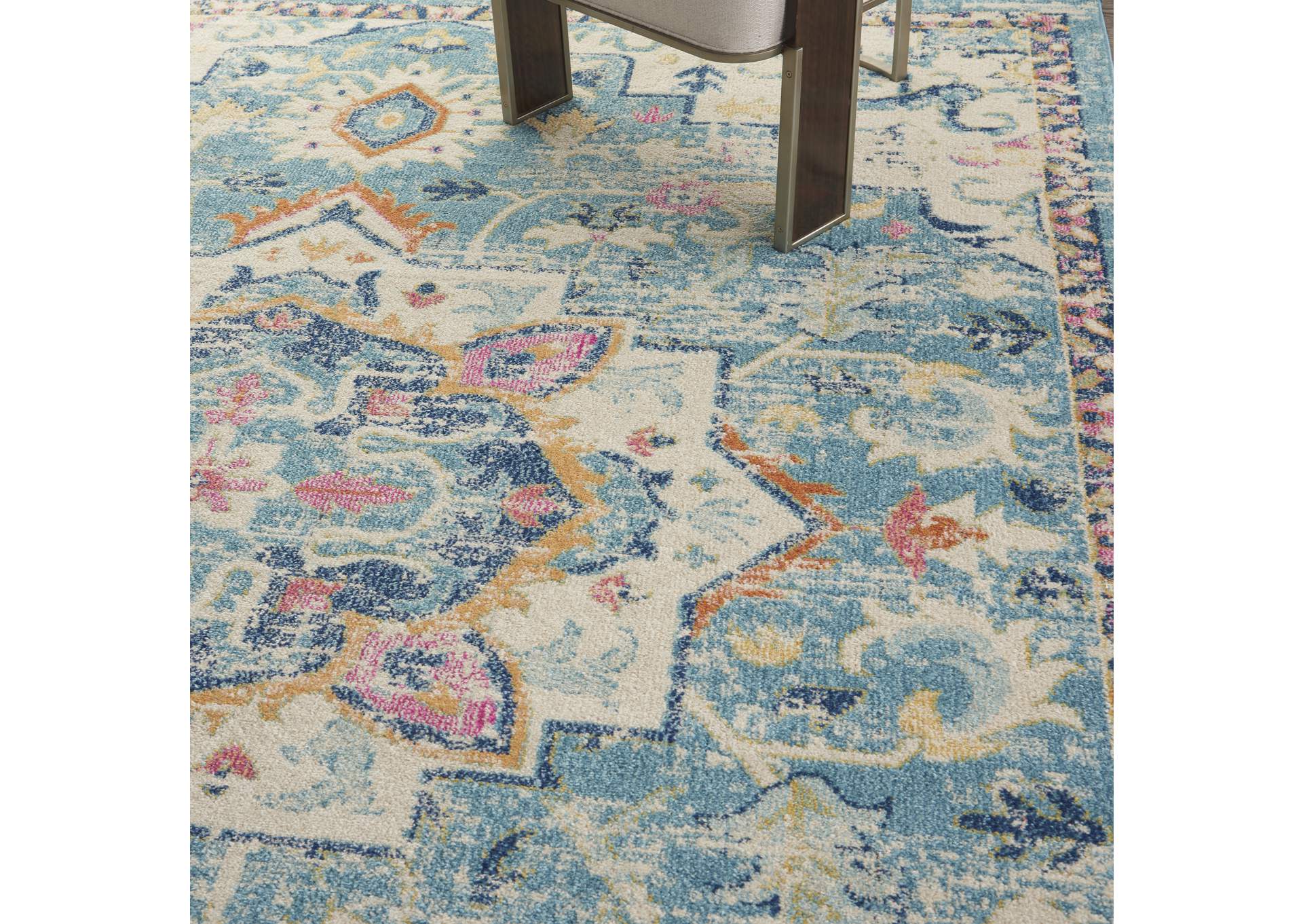 Nourison Passion 8' x 10' Ivory, Light Blue Bohemian Area Rug,Nourison