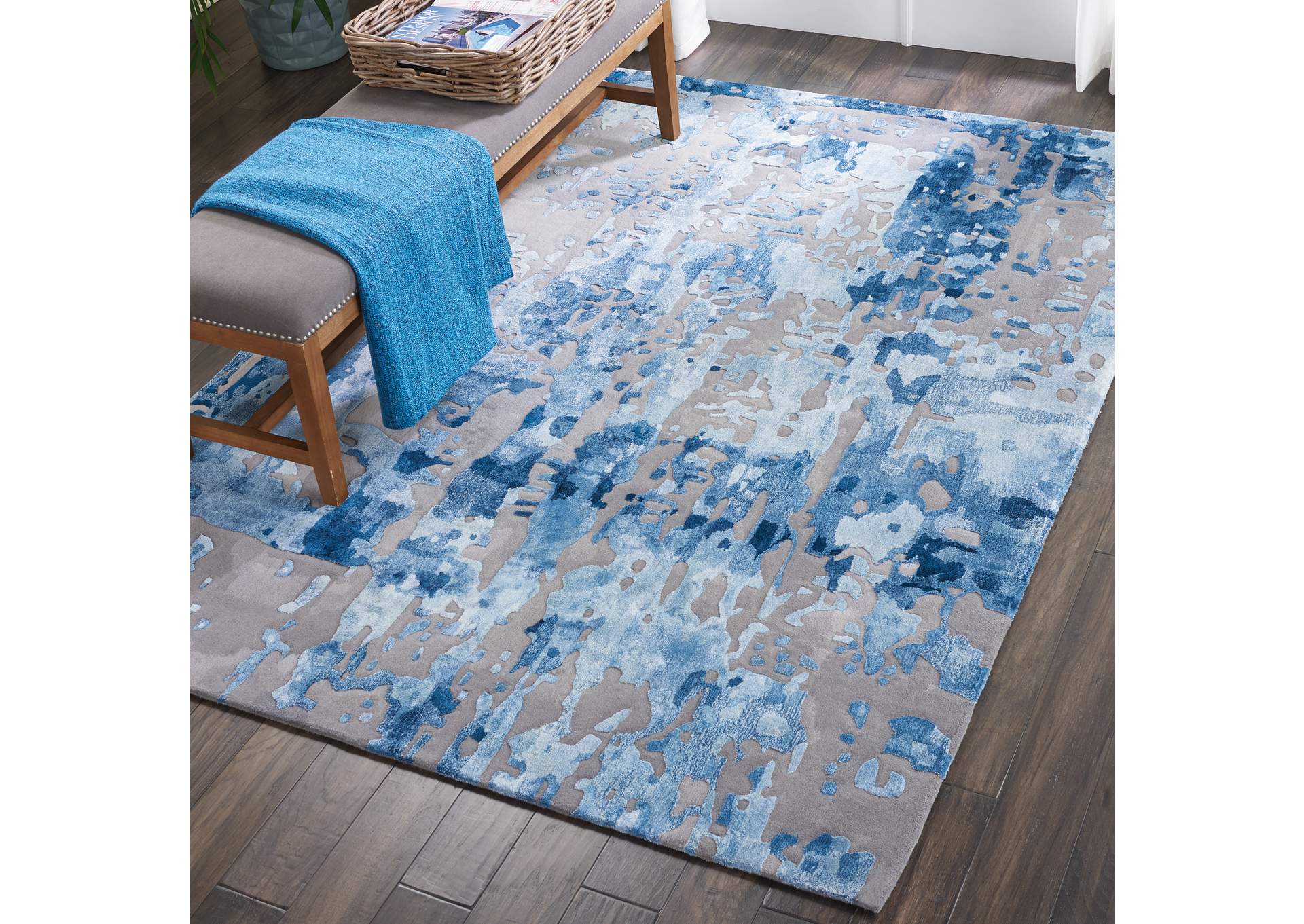Nourison Prismatic 6'x8' Blue Grey Area Rug,Nourison