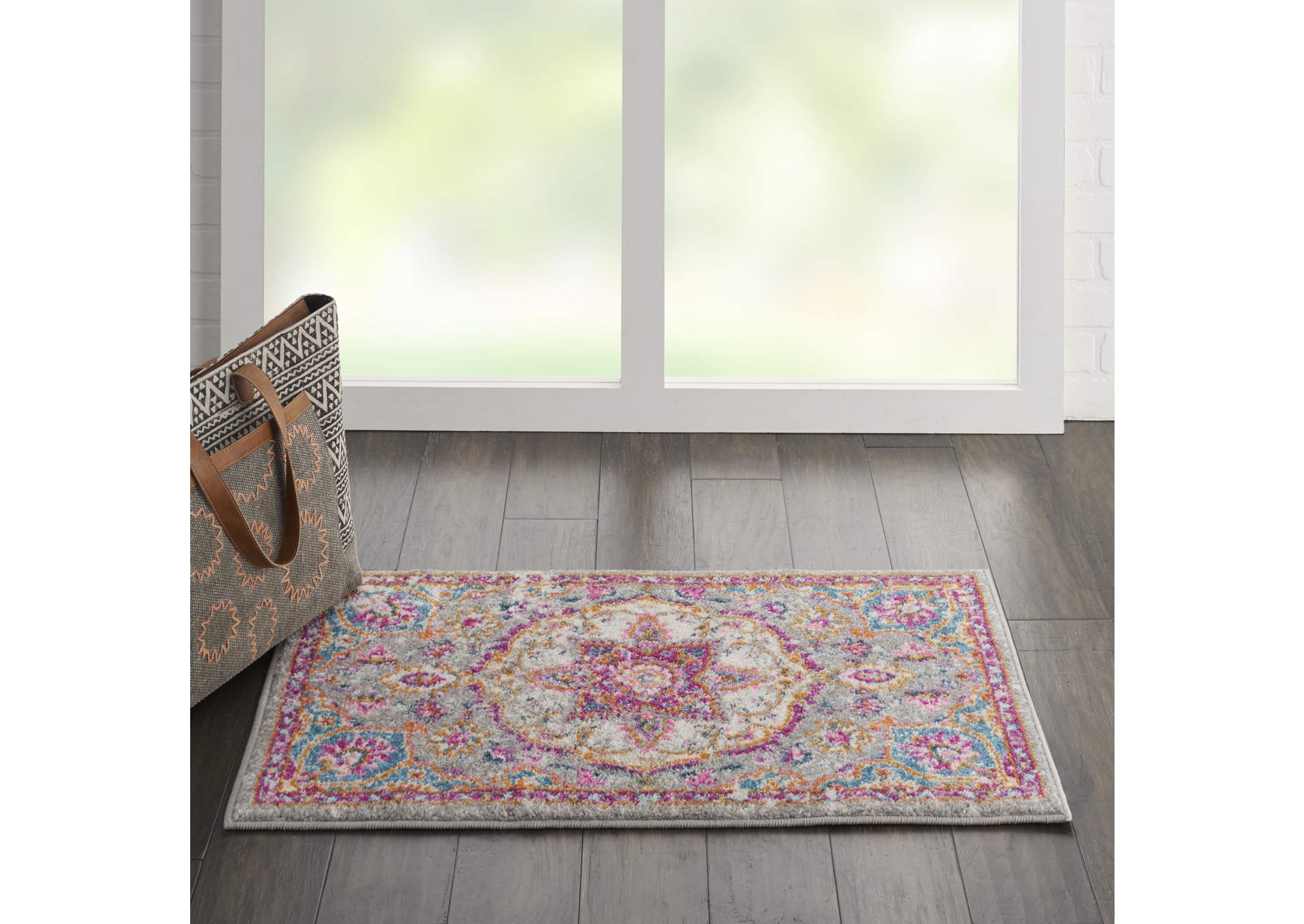 Nourison Passion Bohemian Grey Multi Colored Area Rug,Nourison