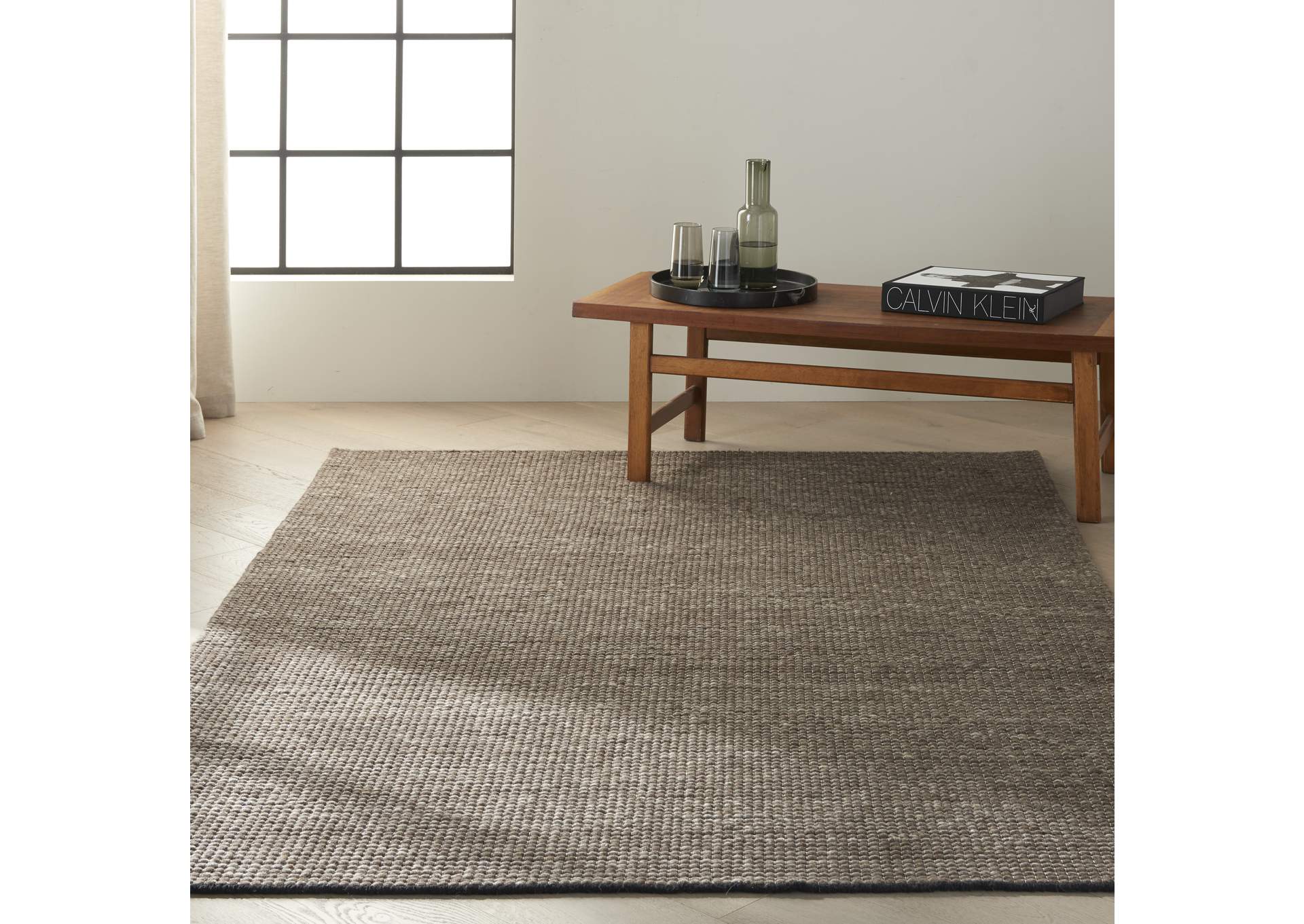 Calvin Klein Home Lowland LOW01 Grey 5'x8' Area Rug,Nourison