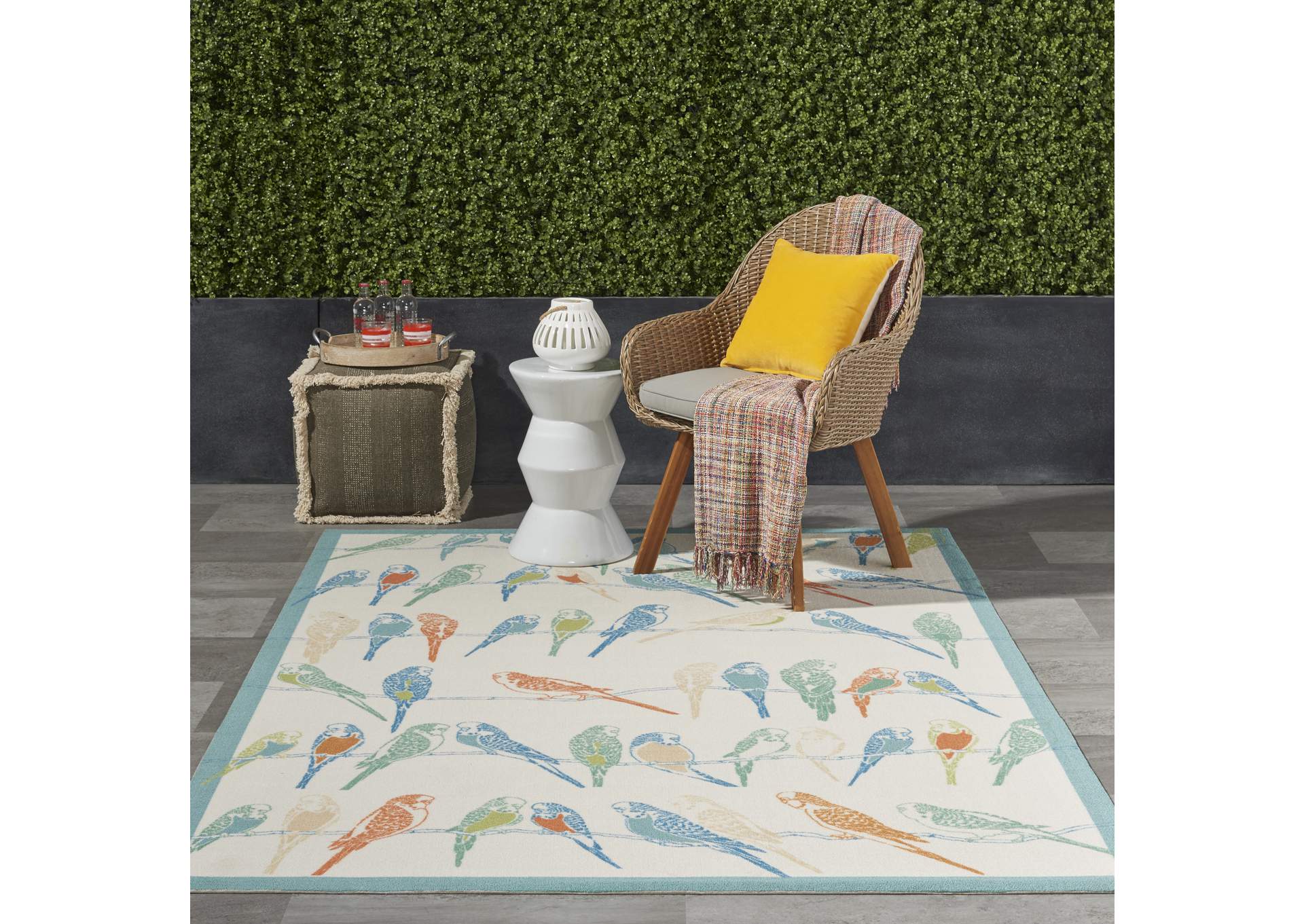 Waverly Sun N Shade SND52 Multicolor 4'x6' Area Rug,Nourison