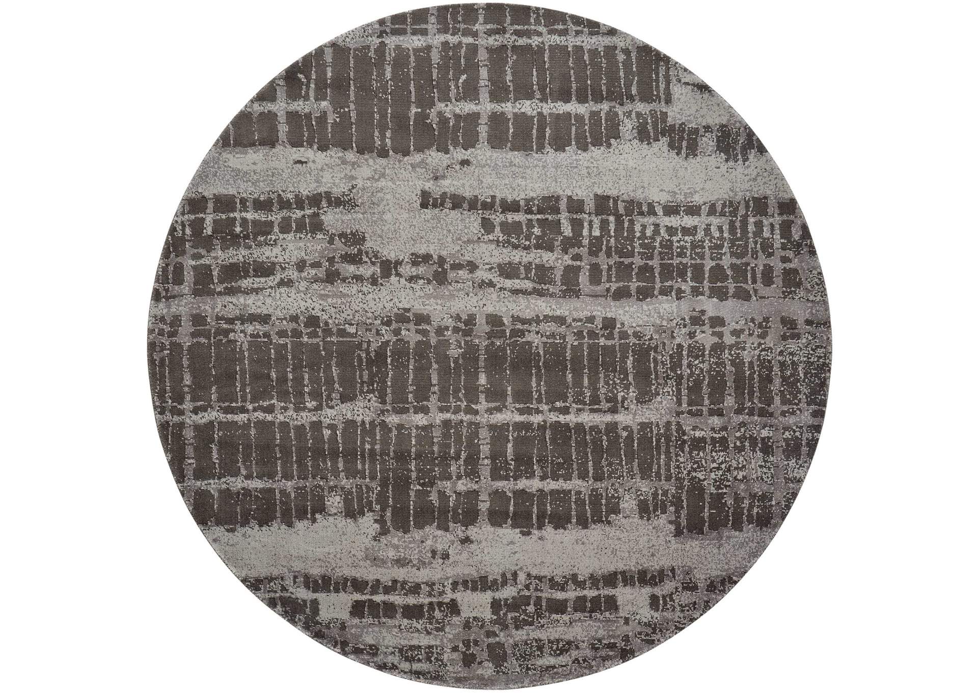 Nourison Twilight TWI10 Charcoal and Grey 8' Round Large Rug,Nourison