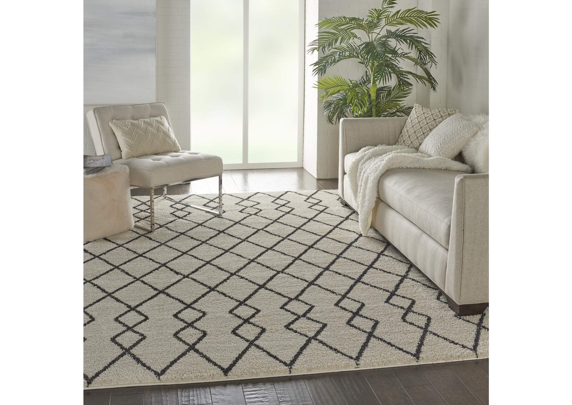Nourison Martil MAT01 Ivory White 8'x10' Large Plush Rug,Nourison