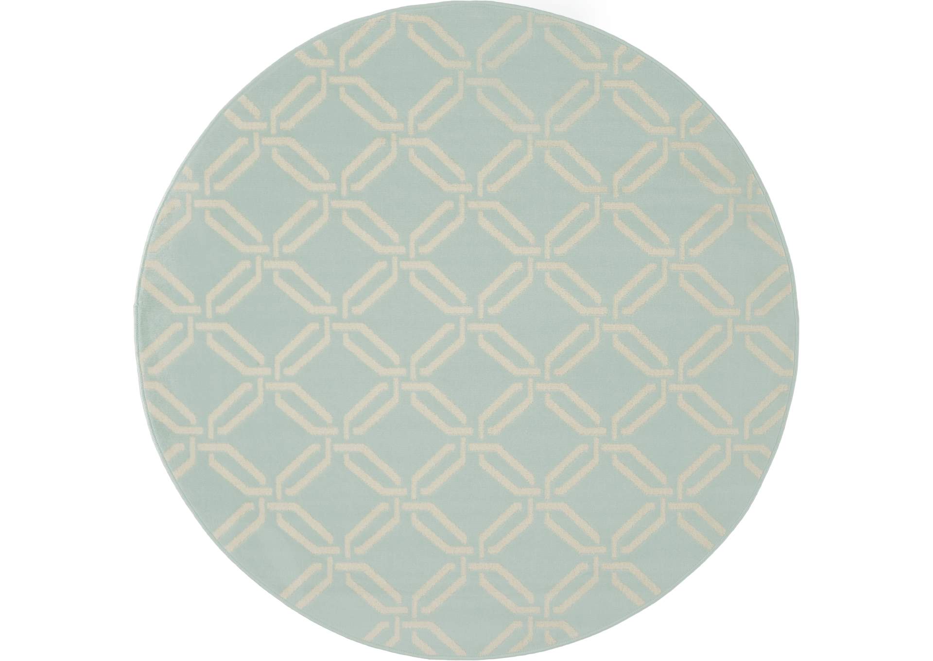 Nourison Jubilant JUB17 Aqua 5' Round Mid-century Area Rug,Nourison