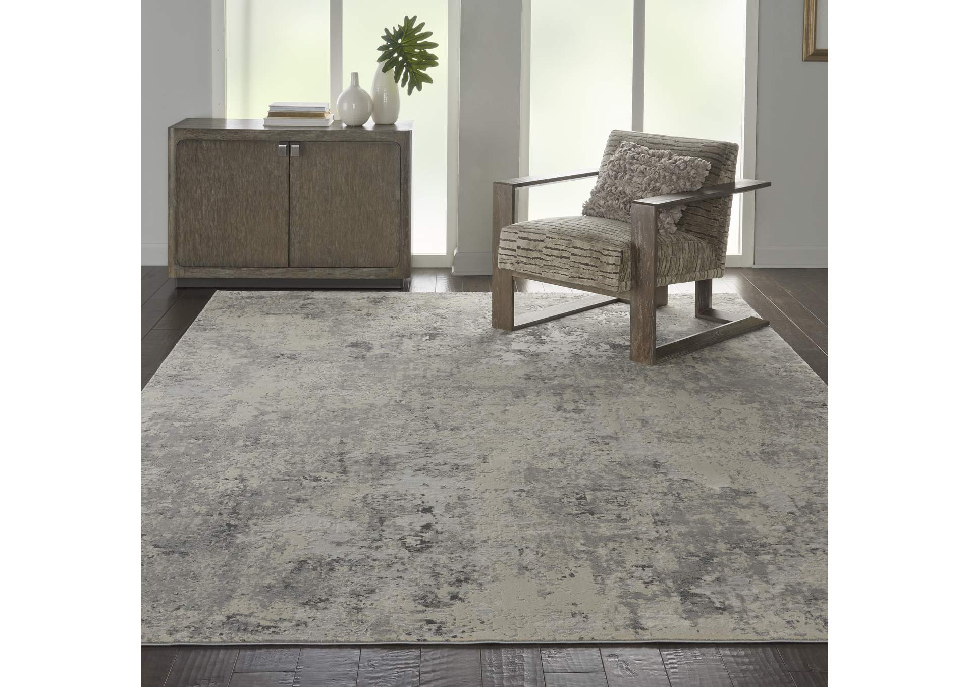 Nourison Rustic Textures RUS07 Ivory and Grey 9'x13' Oversized Rug,Nourison