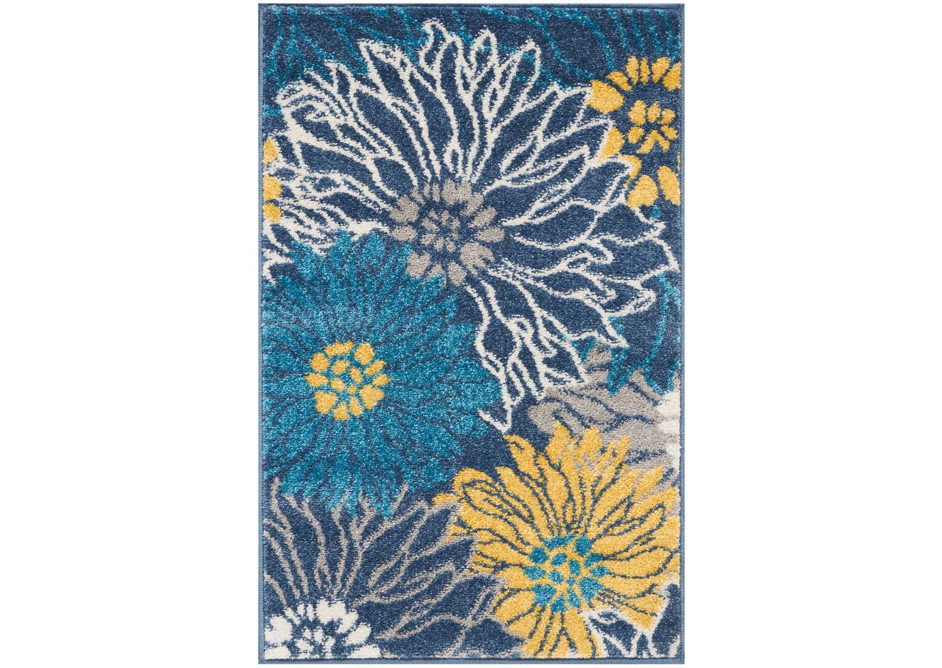 Nourison Passion 2' x 3' Blue Floral Area Rug,Nourison