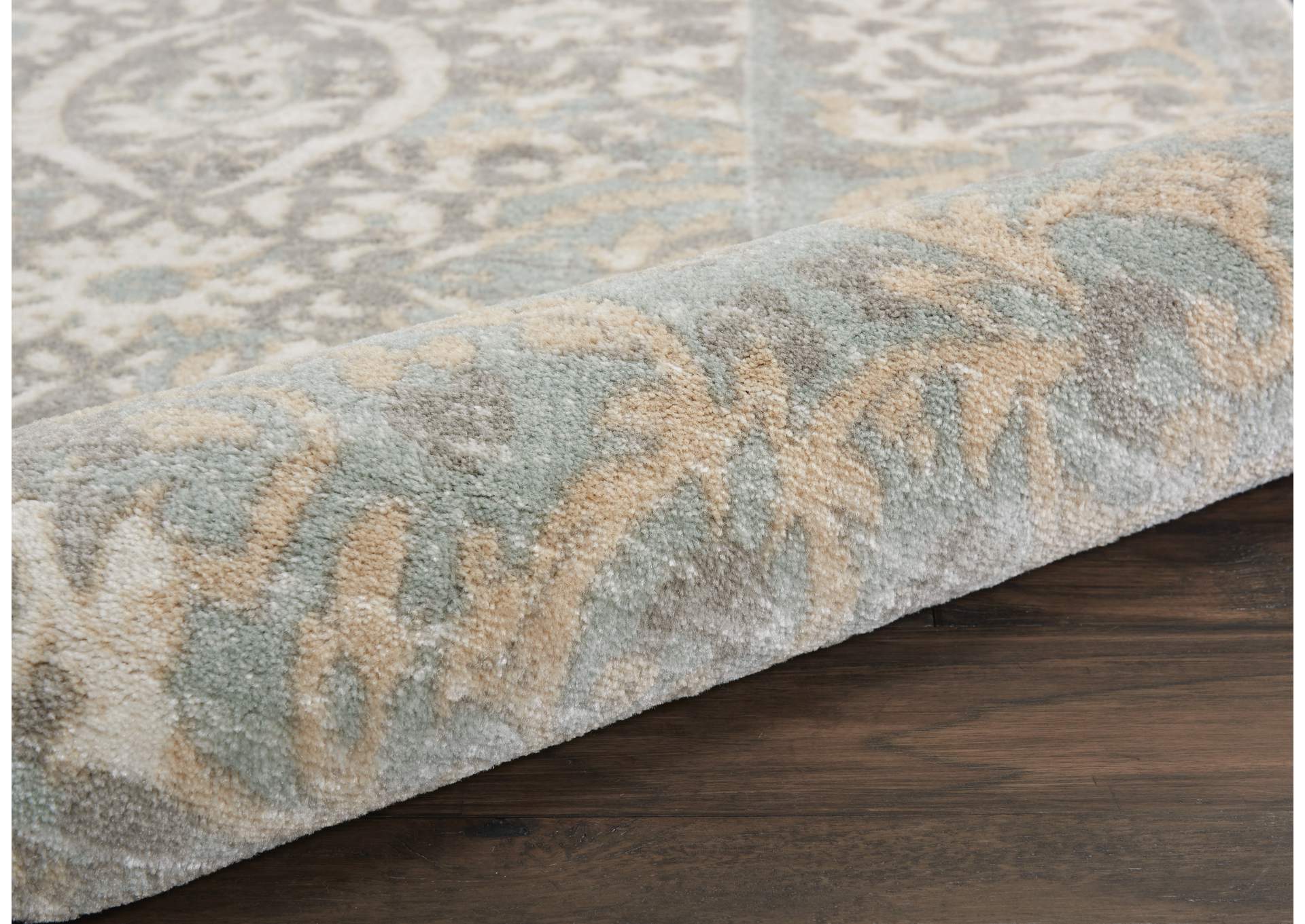 Nourison Euphoria EUP05 Grey 5' Square Area Rug,Nourison