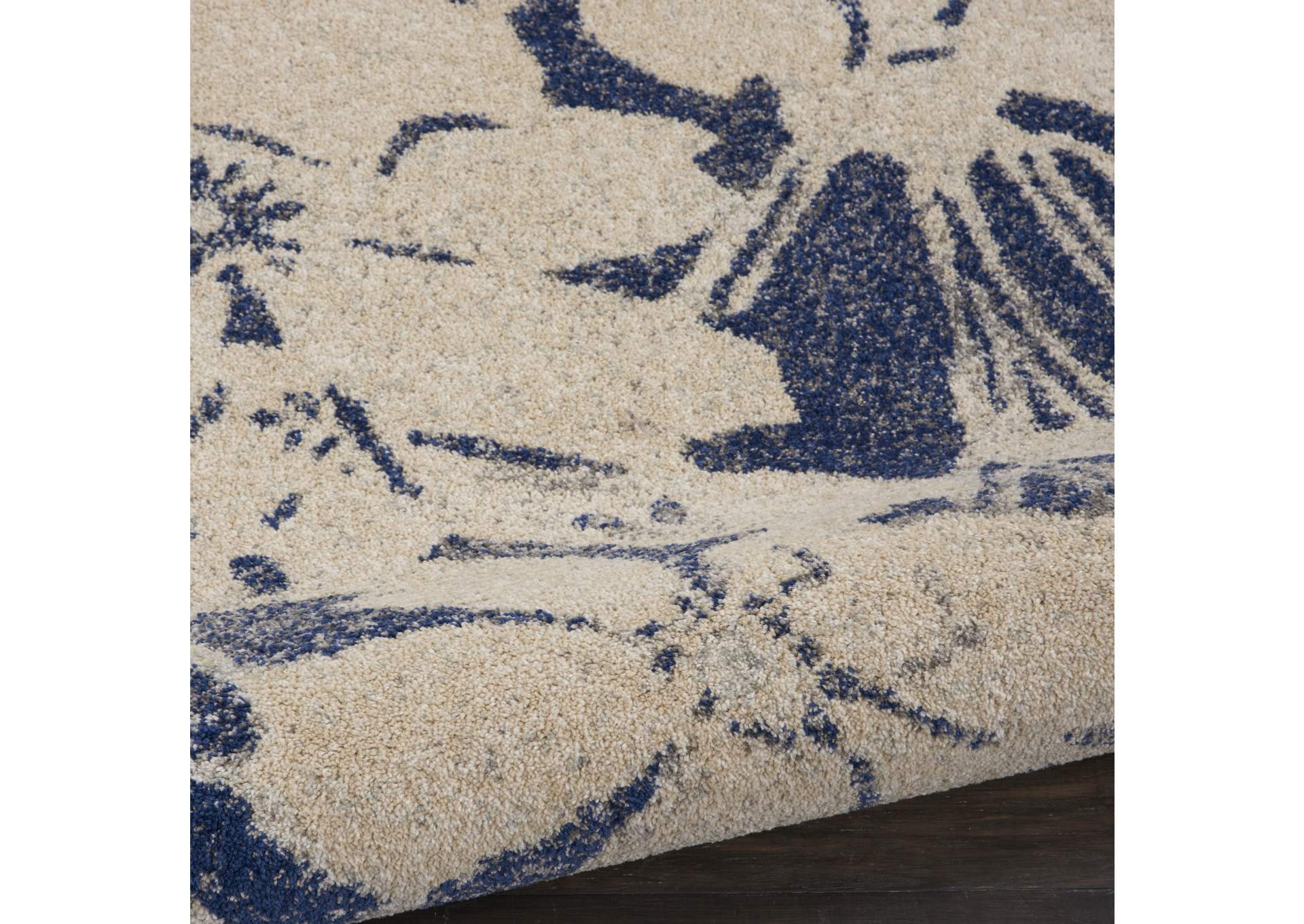 Nourison Tranquil TRA08 Navy Blue and Grey 8'x10' Large Rug,Nourison