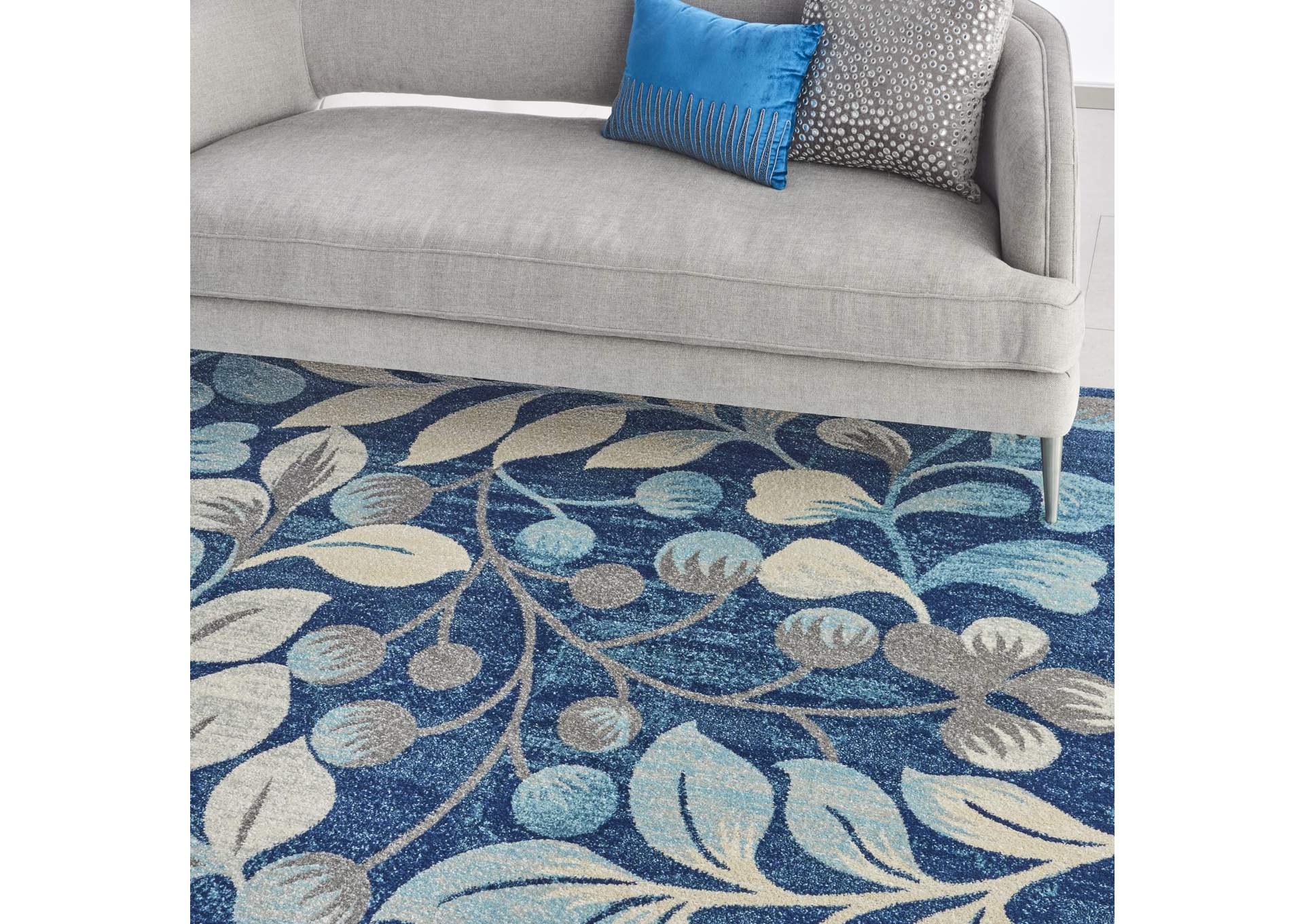 Nourison Tranquil TRA03 Navy Blue 9'x12' Oversized Rug,Nourison