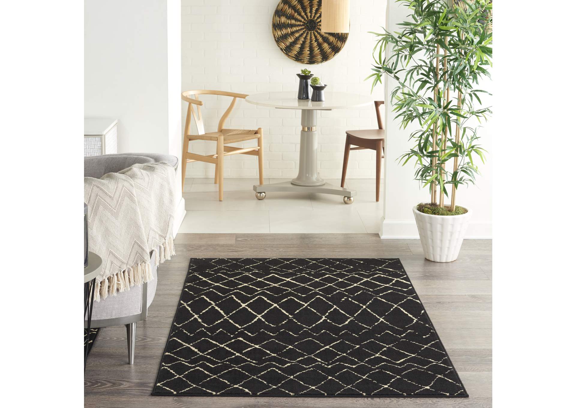Nourison Grafix GRF04 Black 3'x5' Area Rug,Nourison