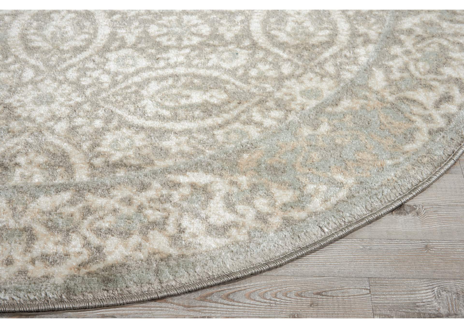 Nourison Euphoria EUP05 Grey 5' Round Area Rug,Nourison