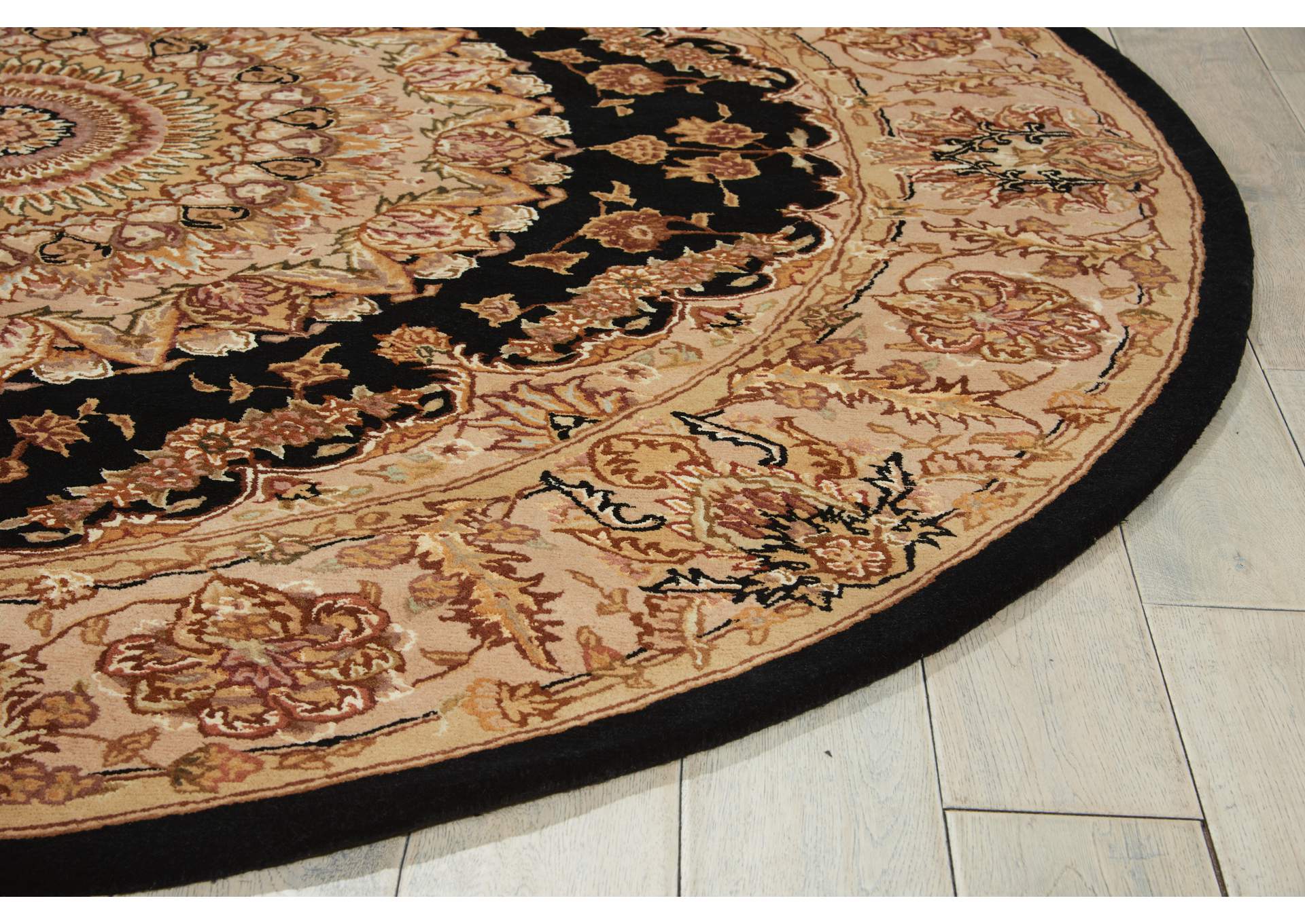 Nourison 2000 2233 Black 6' Round Area Rug,Nourison