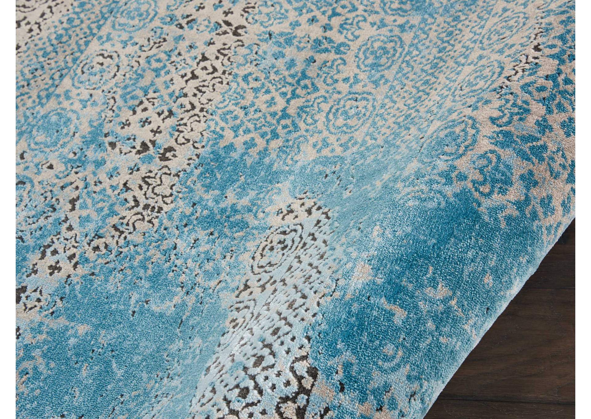 Nourison Karma KRM01 Blue 5' Round Area Rug,Nourison