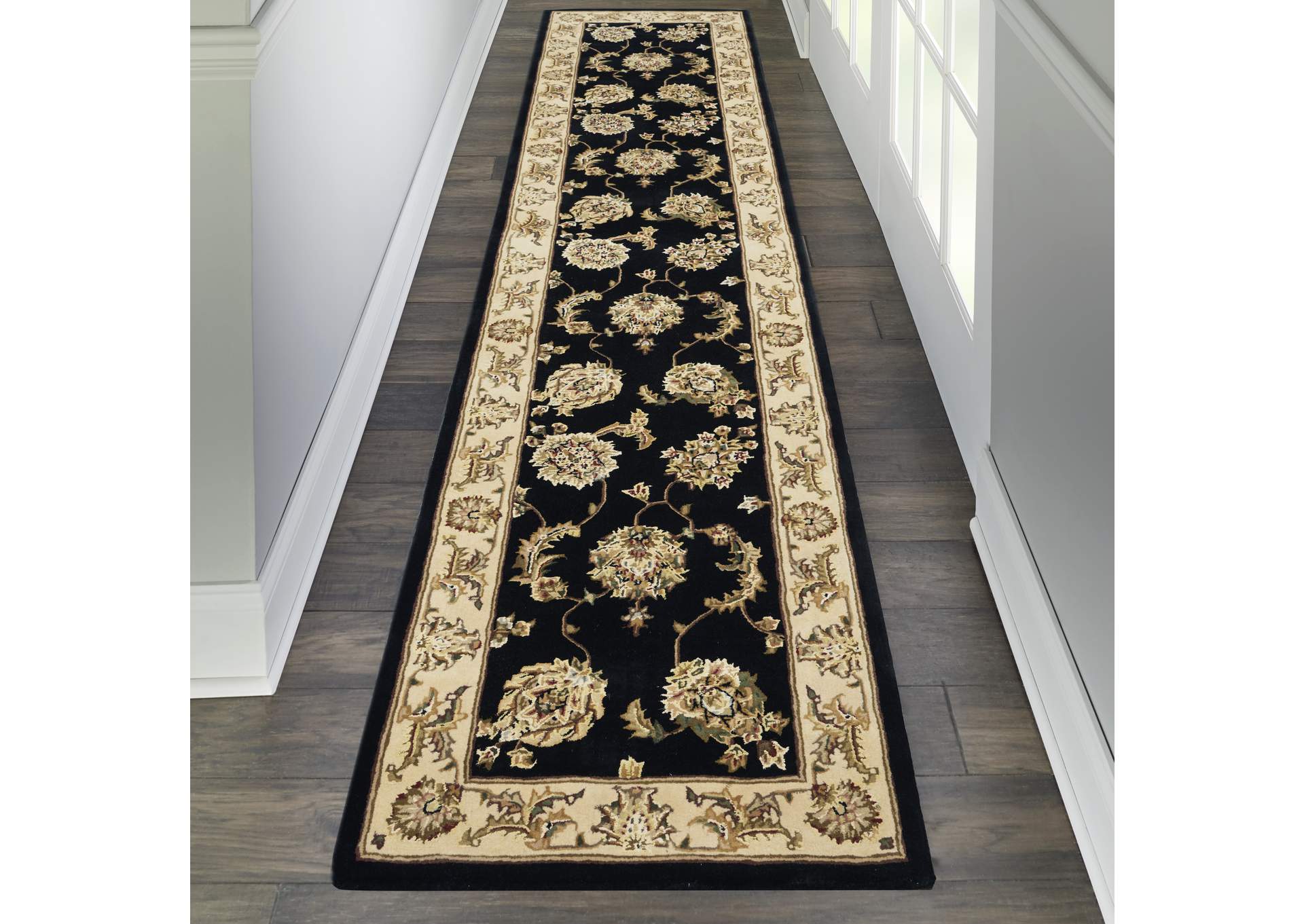 Nourison 2000 12' Runner Black Area Rug,Nourison