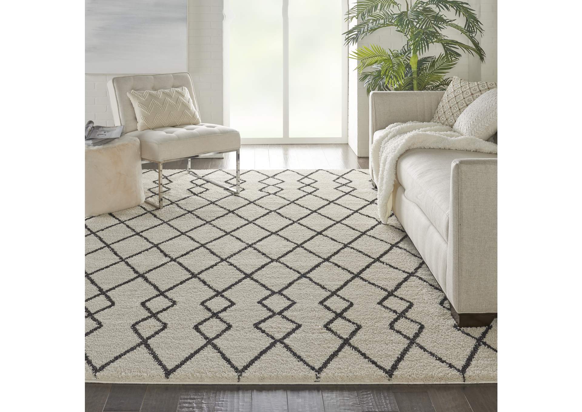 Nourison Martil MAT01 Ivory White 8'x10' Large Plush Rug,Nourison
