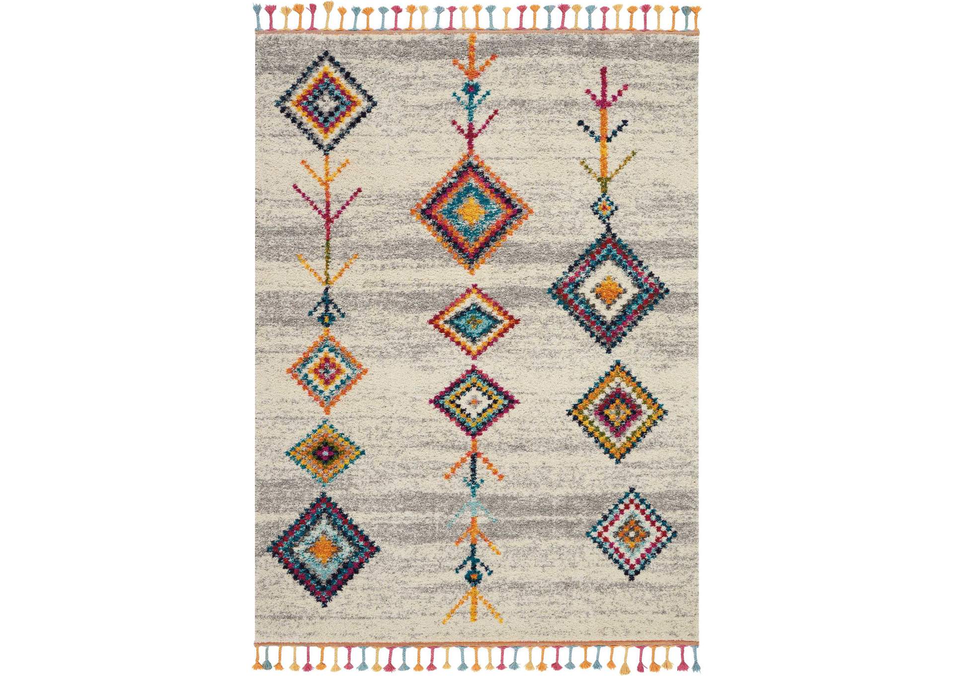 Nourison Nomad NMD04 Grey Multicolor 4'x6' Scandinavian Area Rug,Nourison