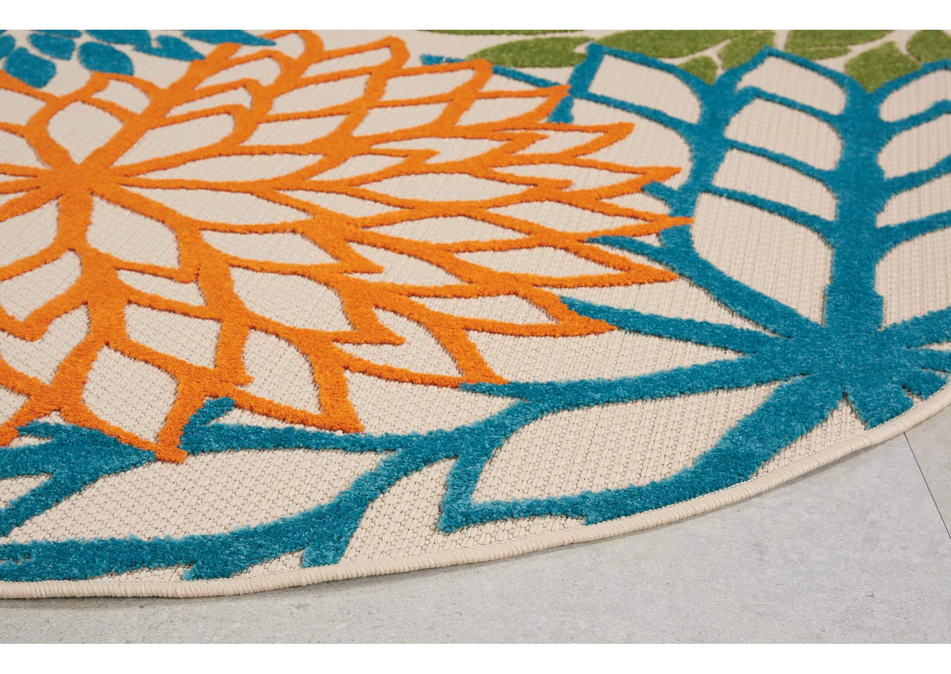 Nourison Aloha ALH05 Multicolor 5' Round Indoor-outdoor Area Rug,Nourison