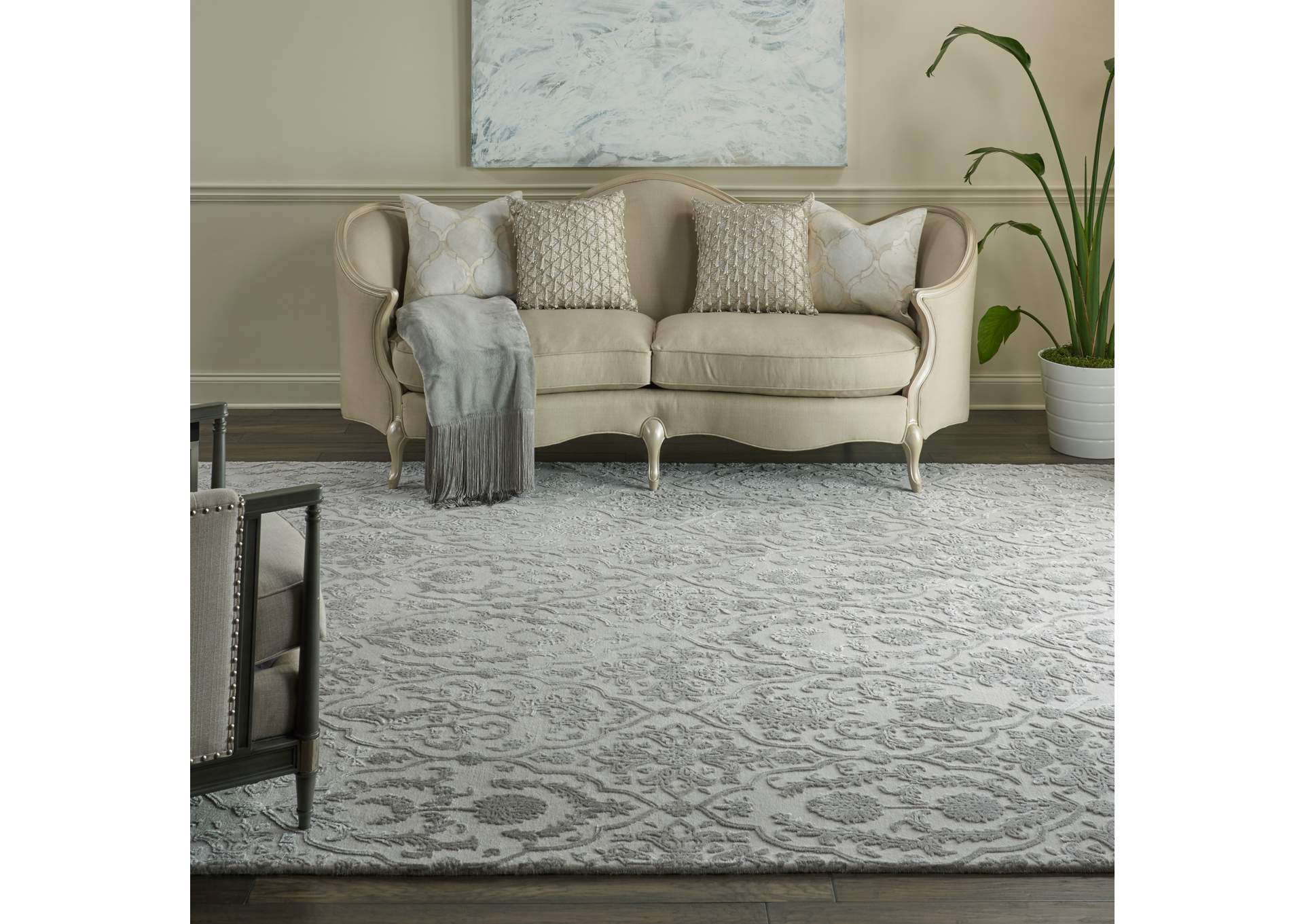 Nourison Opaline OPA15 Taupe 9'x12' Oversized Rug,Nourison