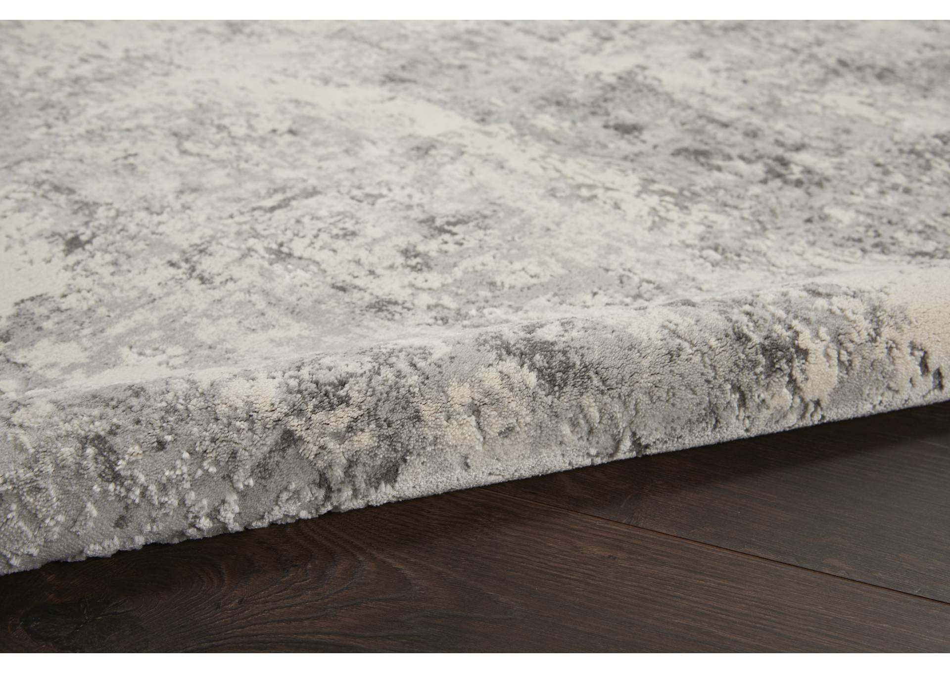 Nourison Rustic Textures RUS07 Ivory and Grey 5'x7' Abstract Area Rug,Nourison