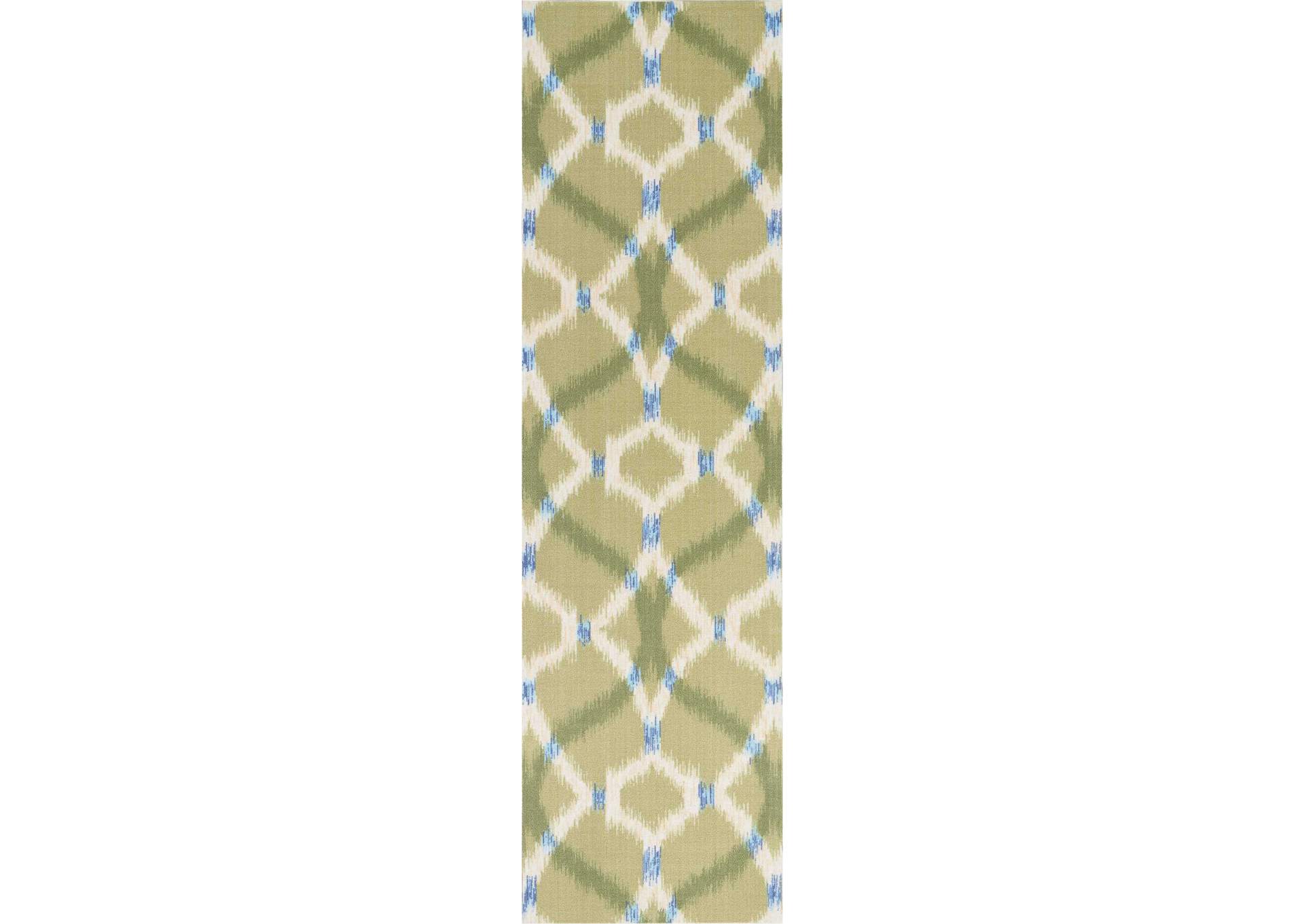 Nourison Sun N Shade SND05 Green 8' Runner Hallway Rug,Nourison