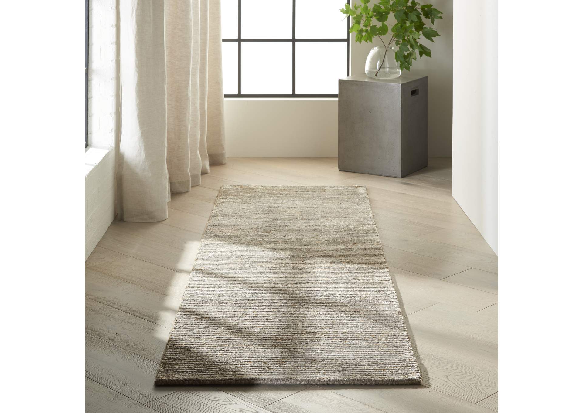 Calvin Klein Home Mesa MSA01 Black 8' Runner Hallway Rug,Nourison