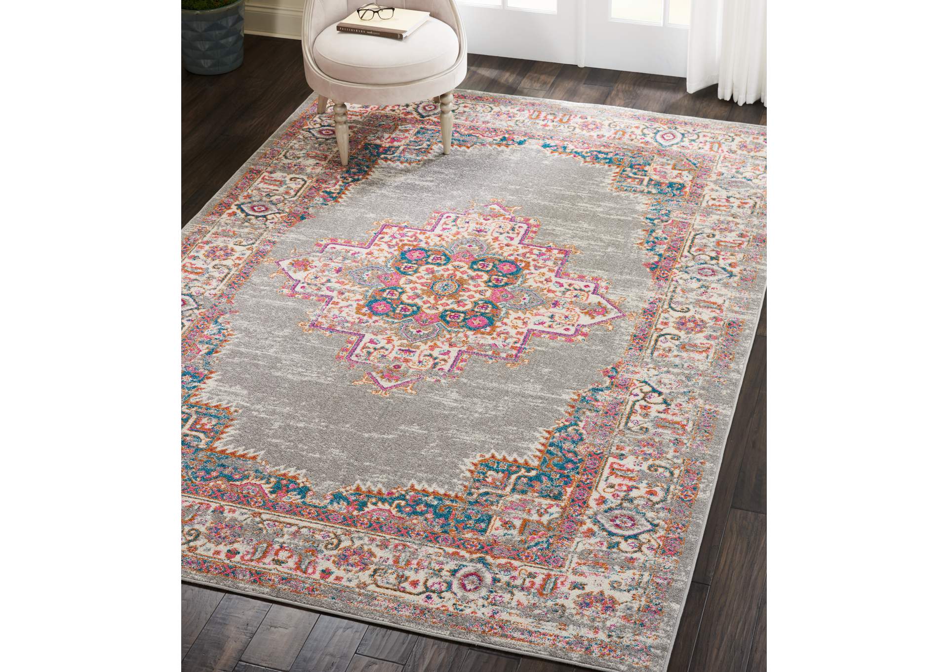 Nourison Passion PSN03 Grey 7'x10' Large Rug,Nourison