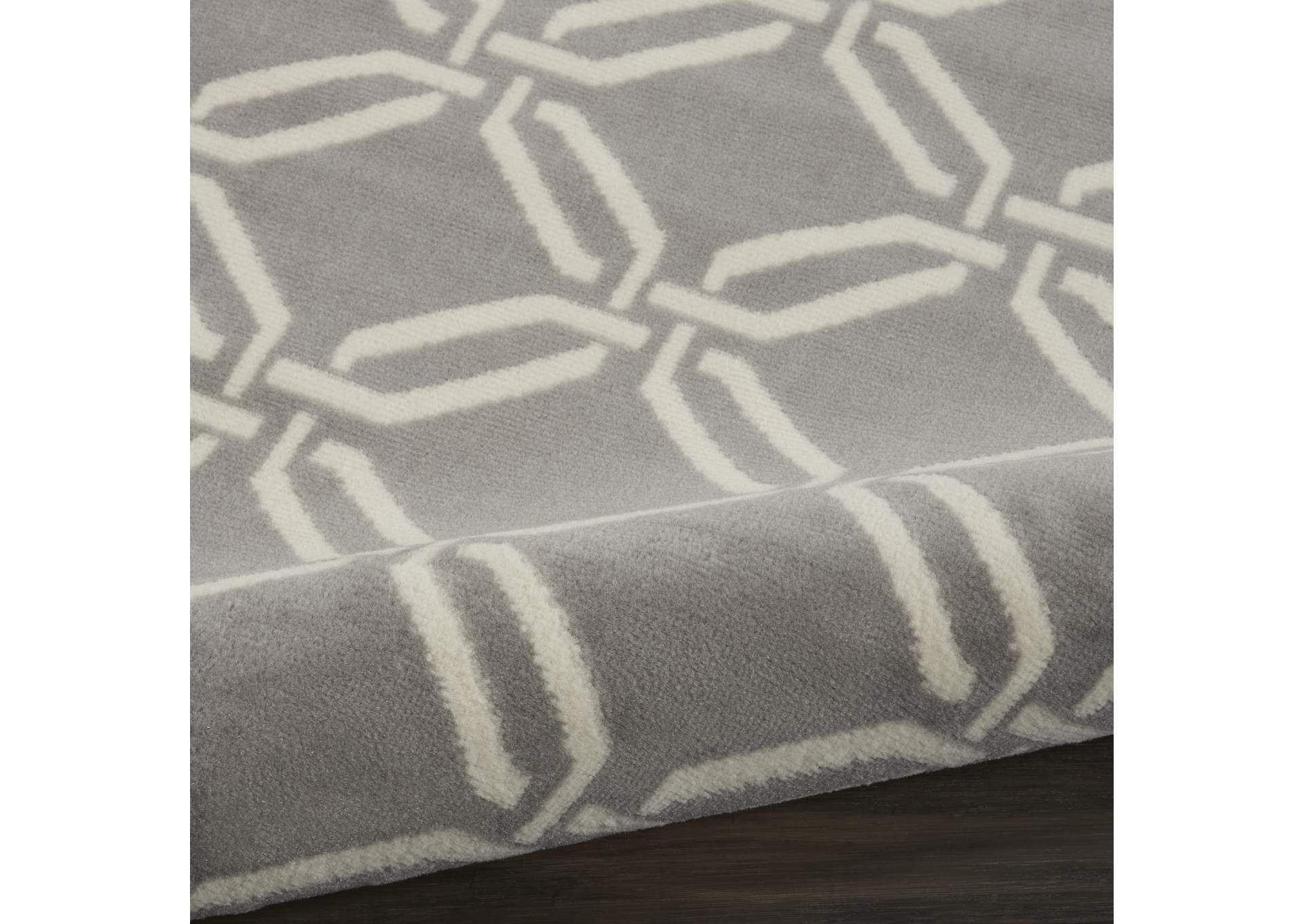 Nourison Jubilant JUB17 Grey 8'x10' Large Low-pile Rug,Nourison